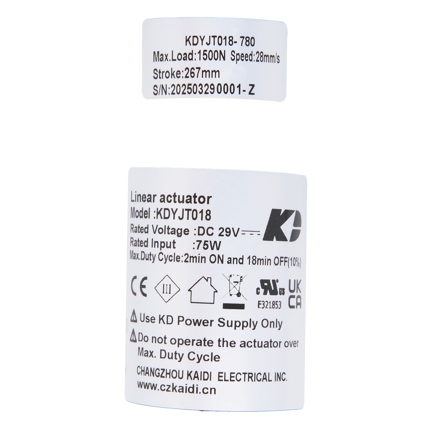 KAIDI KDYJT018-780 Linear Actuator for Recliner/Lift Chair