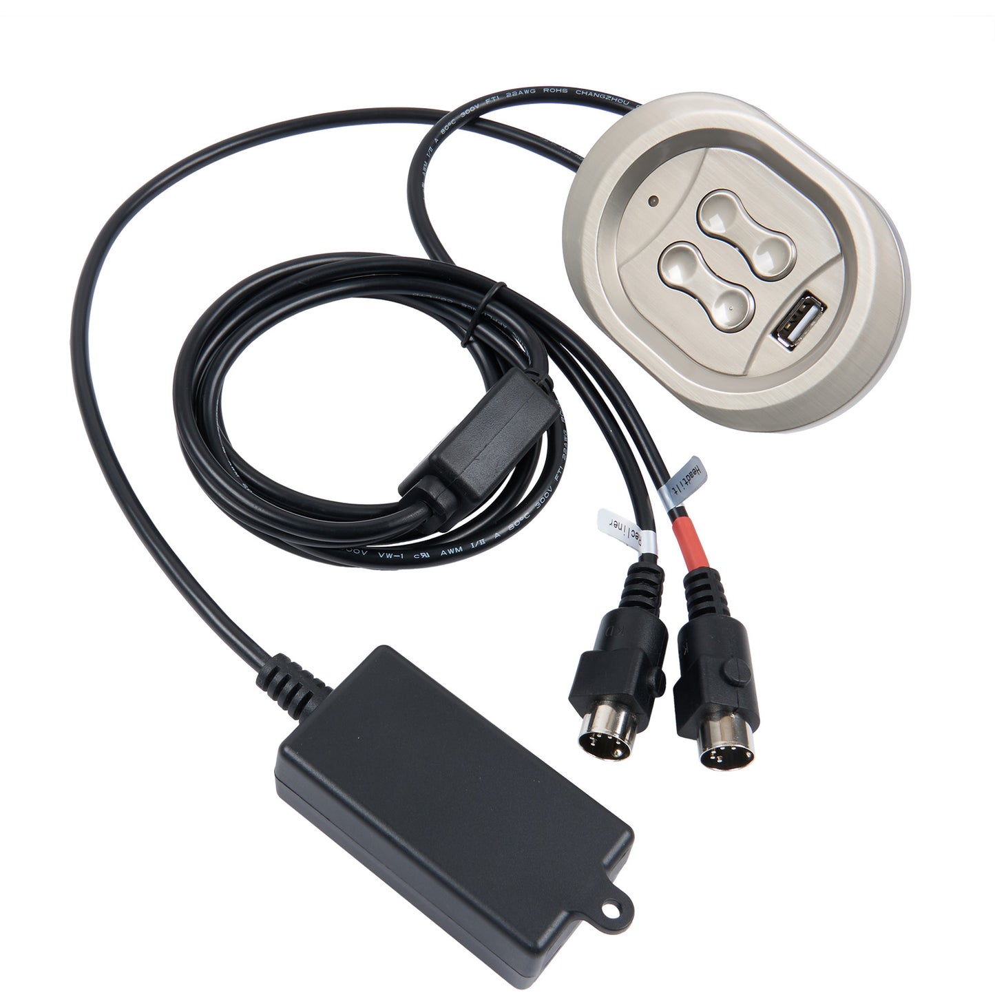KDH166-003 4-Button Switch for Recliner Lift Chair with USB & Dual 5-pin Plugs