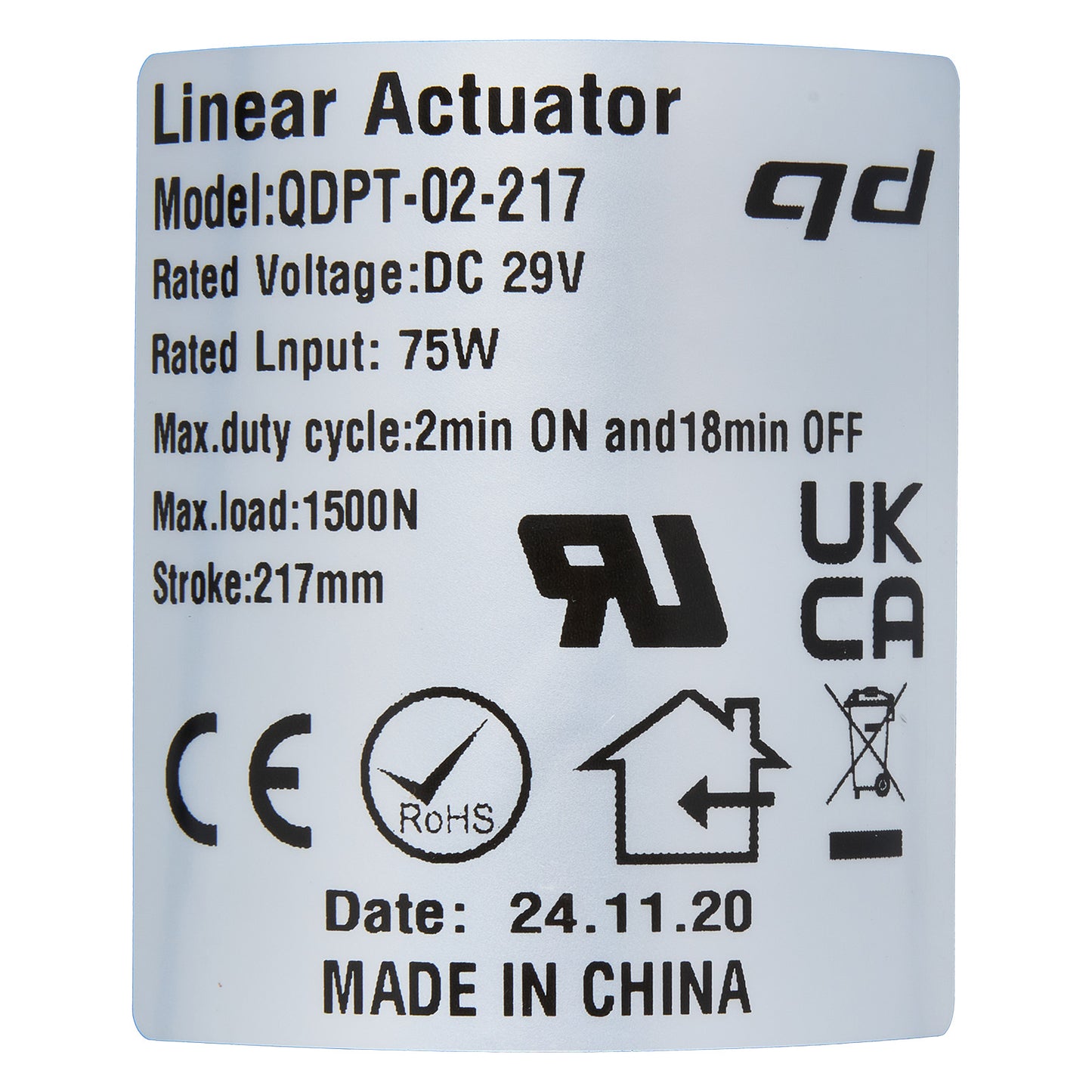 QDPT-02-217 Linear Actuator for Recliner/Lift Chair