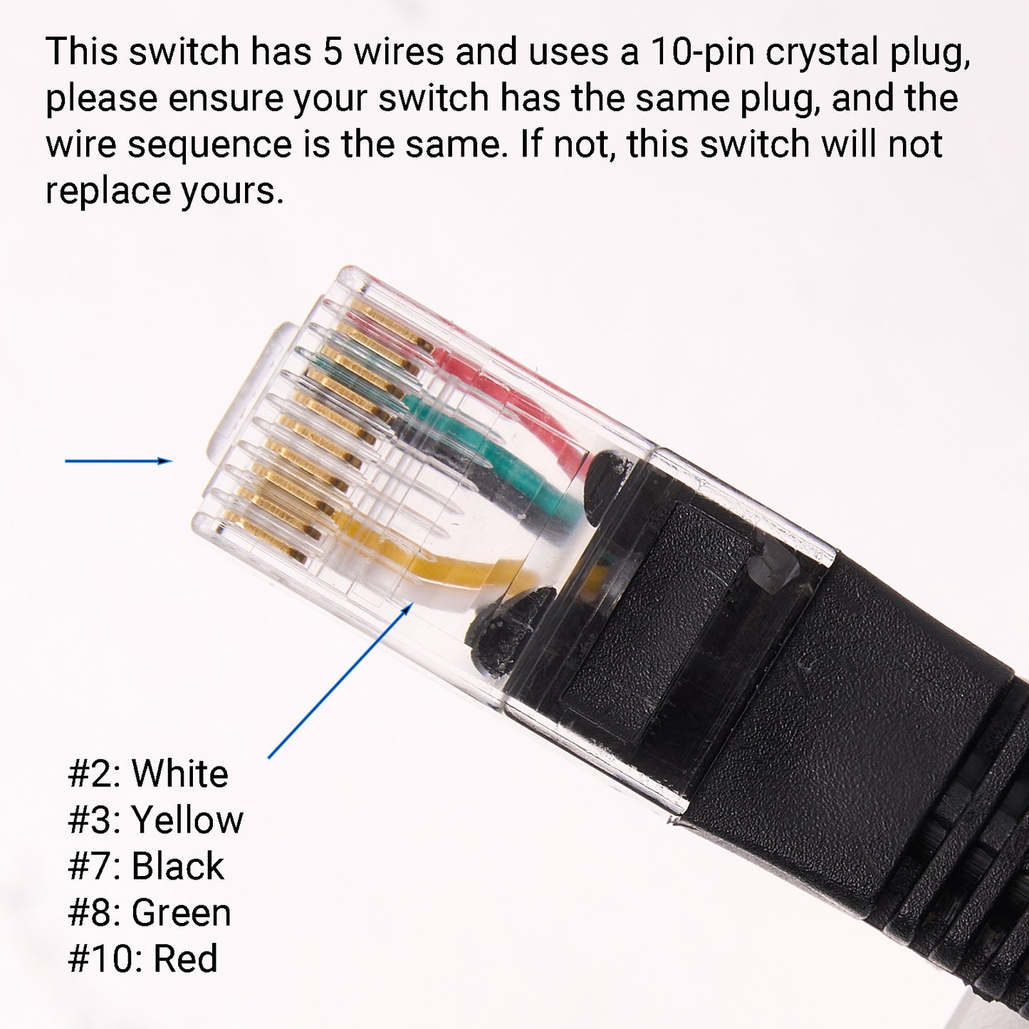 KDBH05-302 Switch for Lifting Desk with 7 Buttons, 10-Pin Crystal Plug & Display KDH170 Compatible