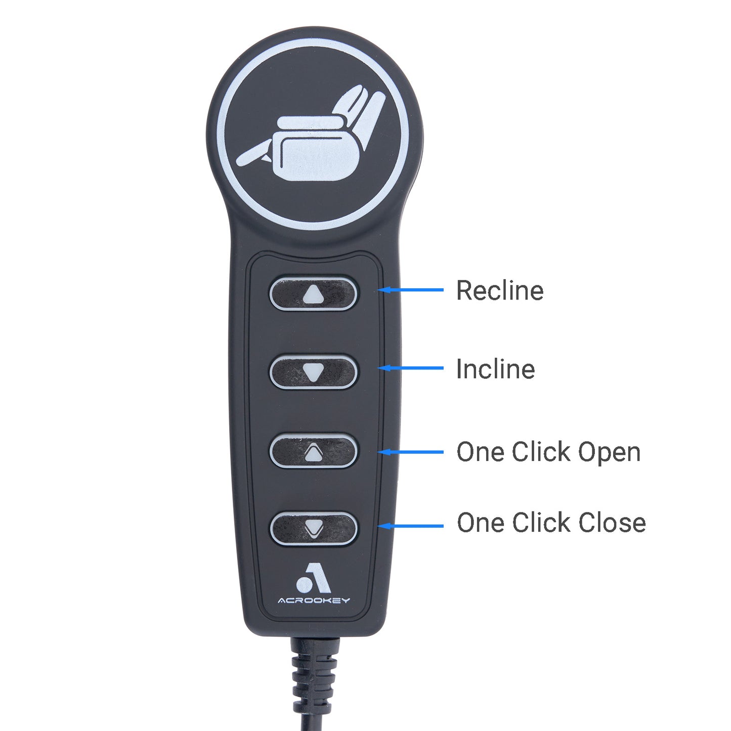 Acrookey 4 button 5 pin remote controller for Recliner Lift Chair with USB Type C & Backlit
