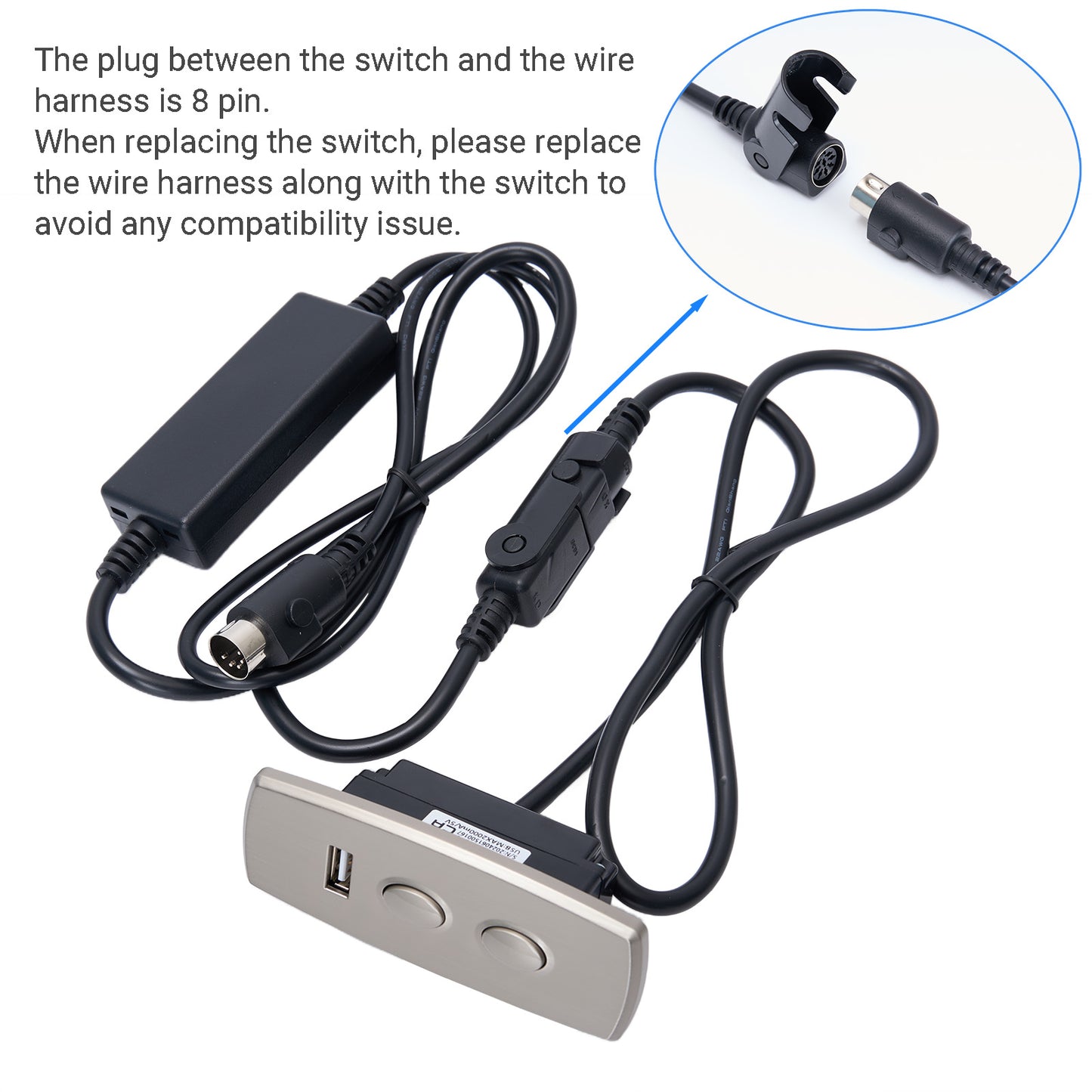 KDH135-005 2-Button 5-Pin Switch for Power Recliner or Lift Chair with USB