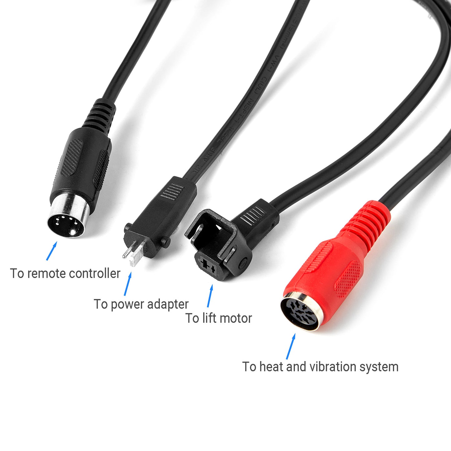 Acrookey 4 Leads Junction Box for Power recliner or lift chair with heat and vibration