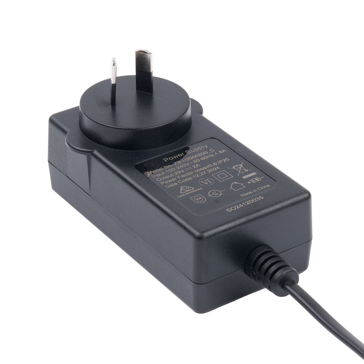 Dual 2-Pin Power Adapter Kit with Australia AC Plug for Two Seats Recliner Sectional Love Seats - 29V 2A