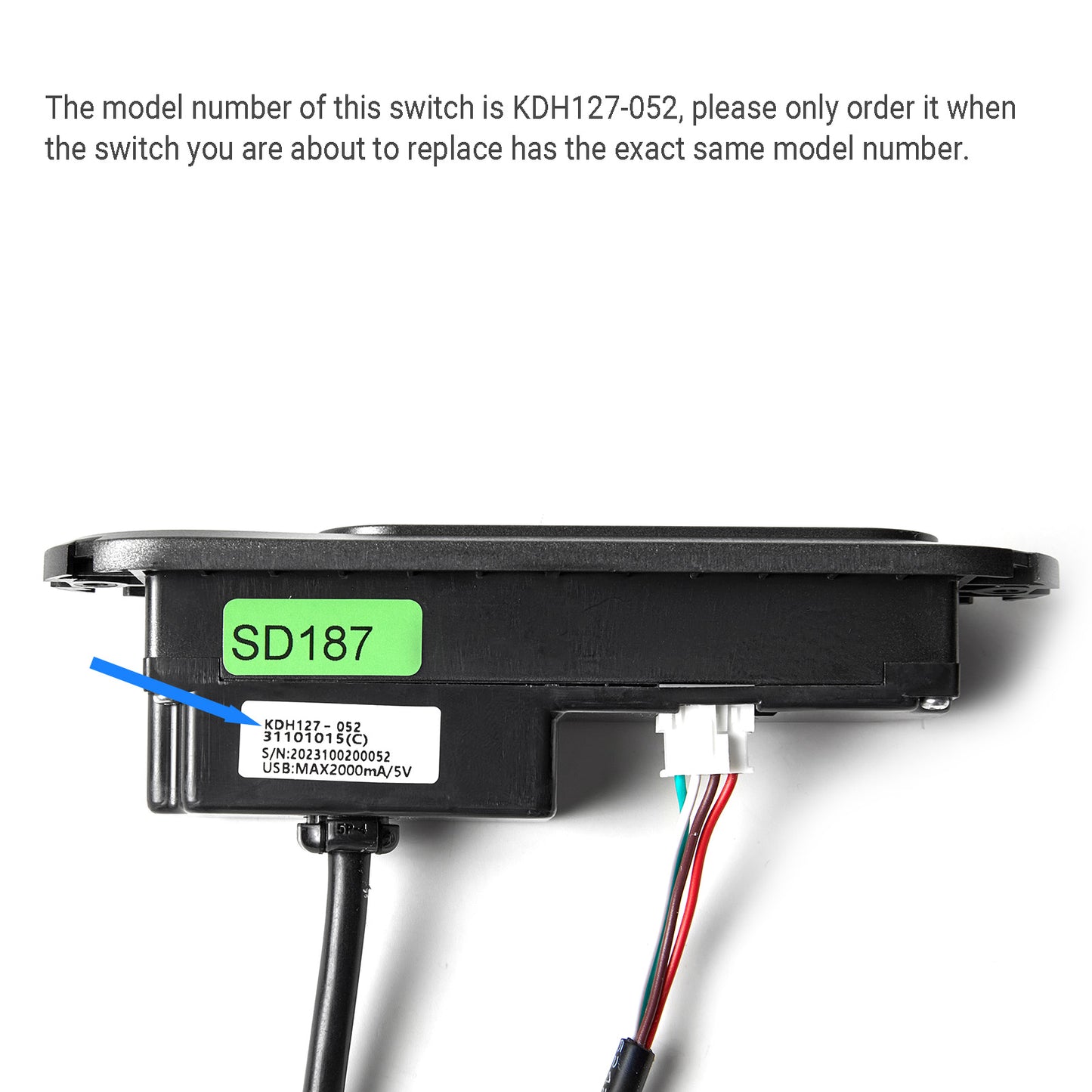 KDH127-052 5 Button Switch for Power Recliner or Lift Chair with USB Charging Port