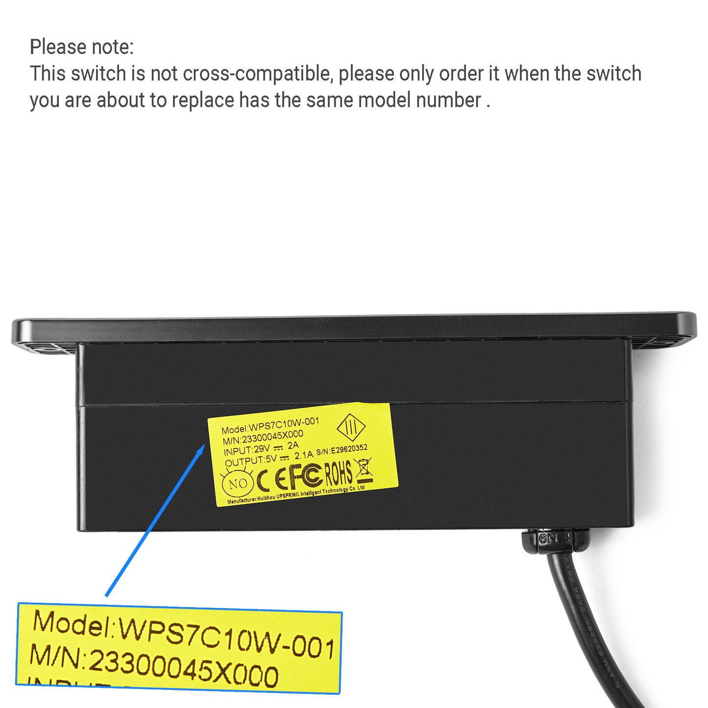23300045X000 7 Button Switch for Recliner or Lift Chair 3 Plug with USB