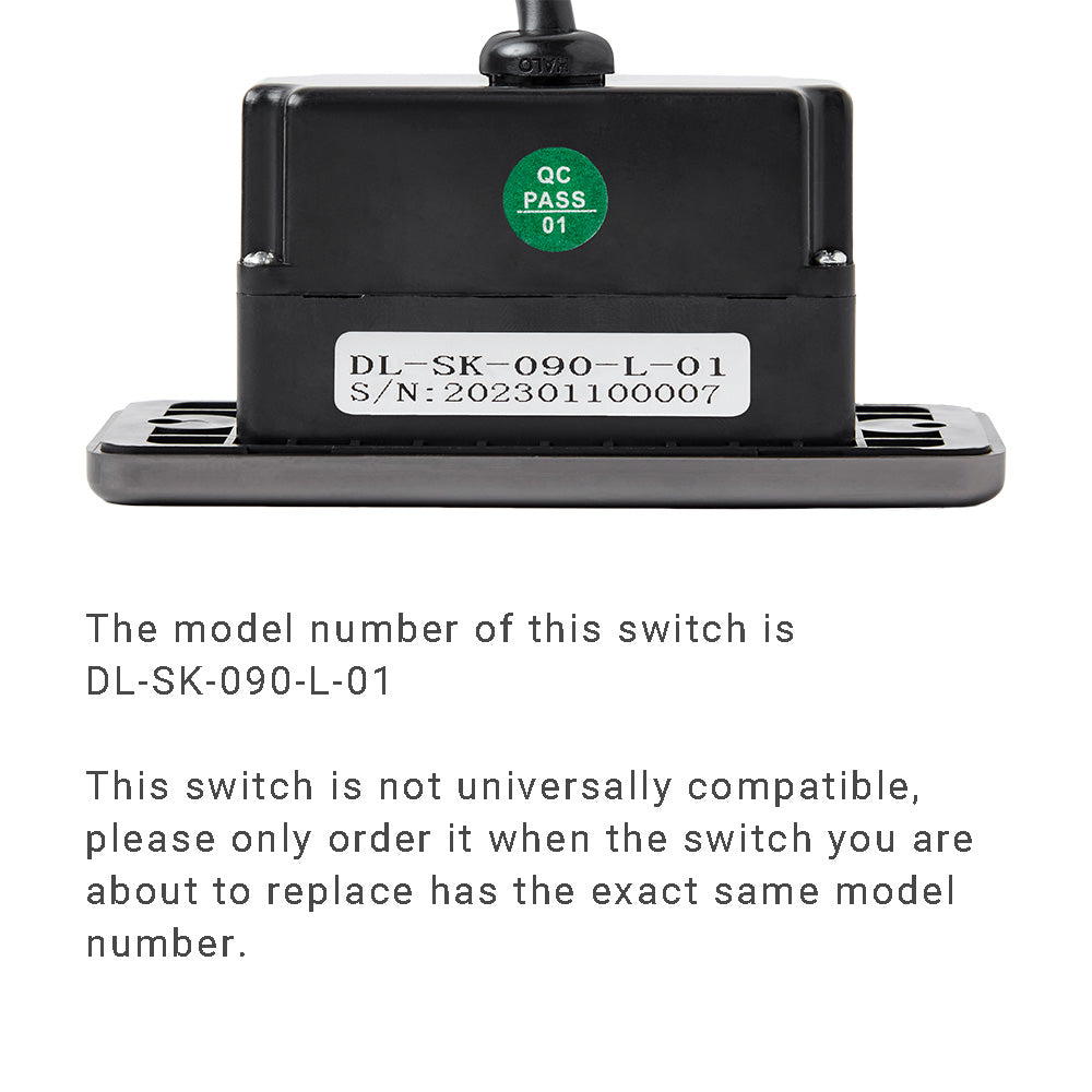 DL-SK-090-L-01 2 Button Switch for Power Recliner or Lift Chair with USB