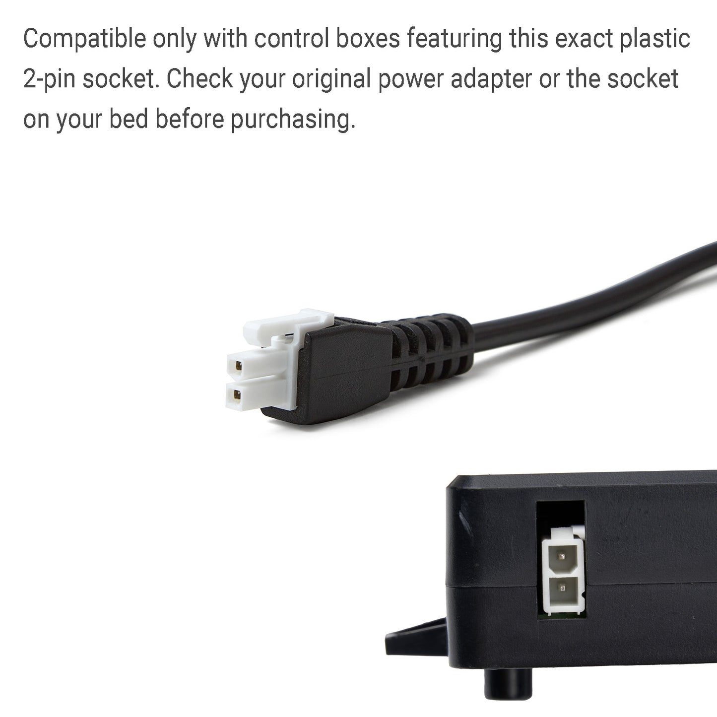 29V 2A Power Adapter for Adjustable Bed Bases - 2-Pin Connector