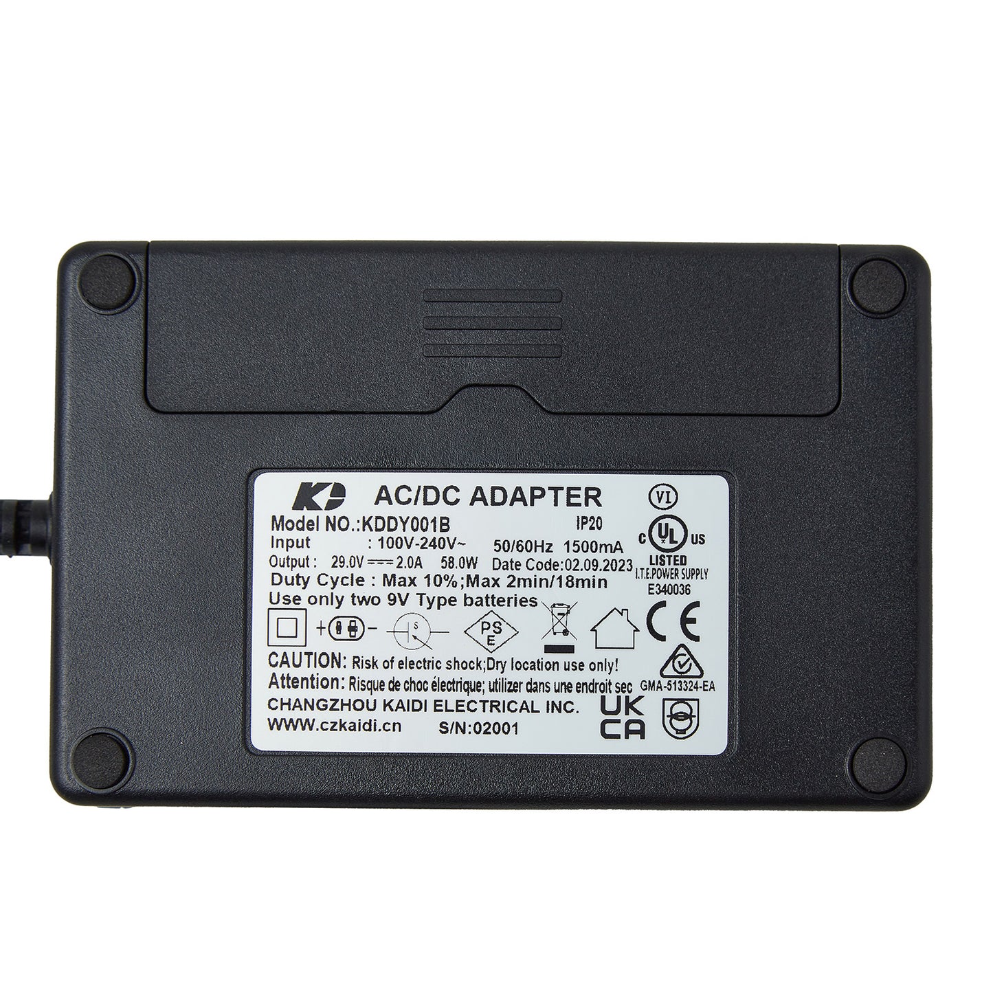 Kaidi KDDY001B Power Supply Kit for Recliners, Lift Chairs & More (29V 2A with Battery Tank)