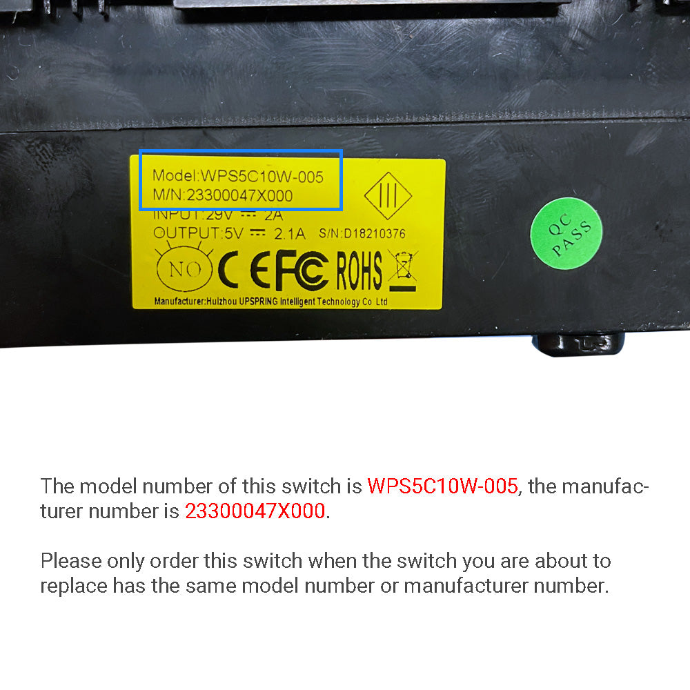 23300047X000 5 Button Switch for Recliner Lift Chair
