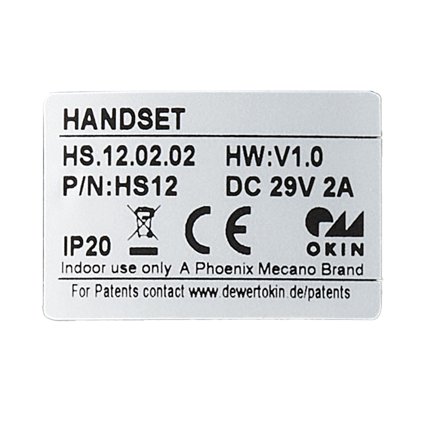 OKIN HS.12.02.02 Two Button 5-pin Handset Controller for Lift Chair & Recliner