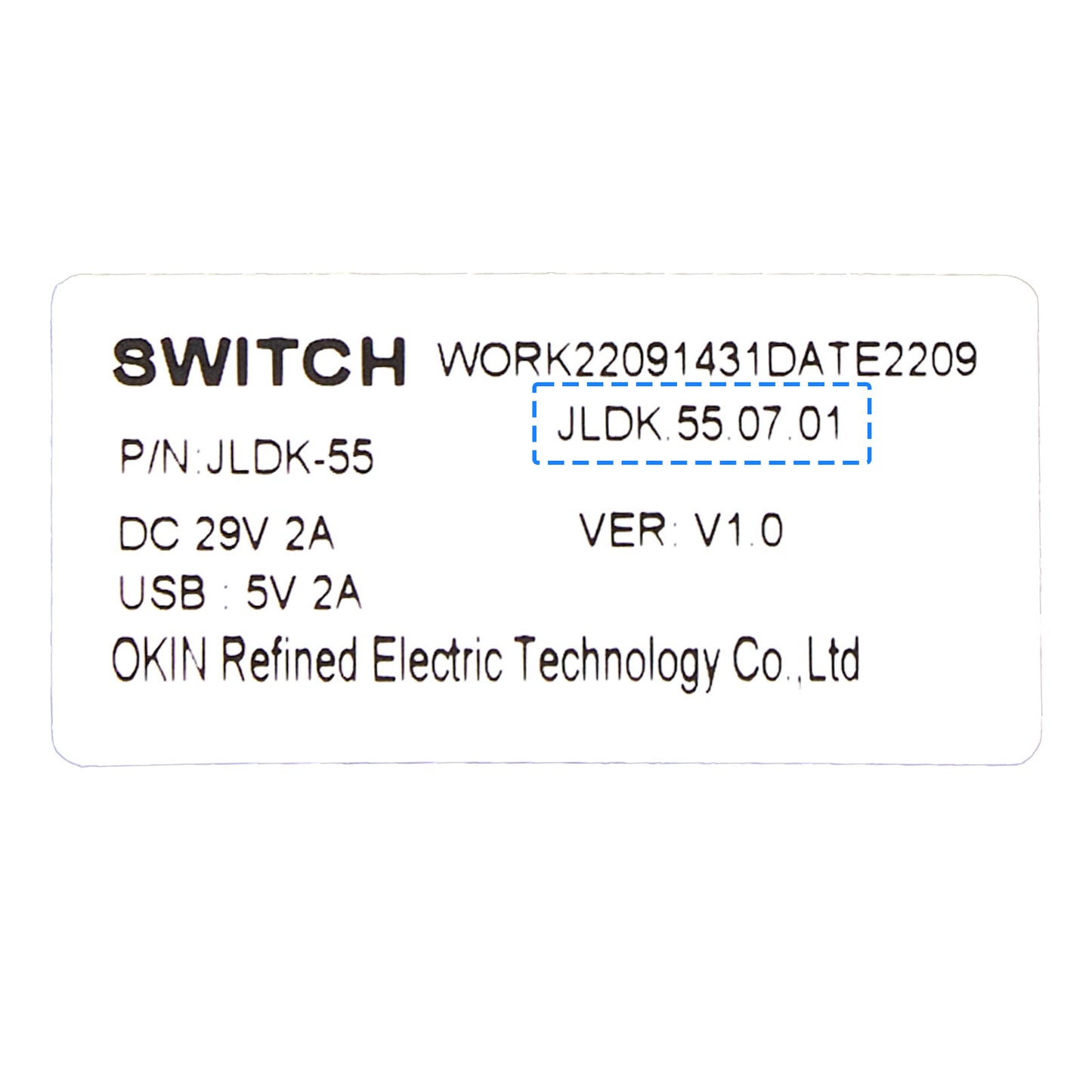 OKIN JLDK.55.07.01 Seven Button 7 Pin Switch for Recliner Lift Chair with USB