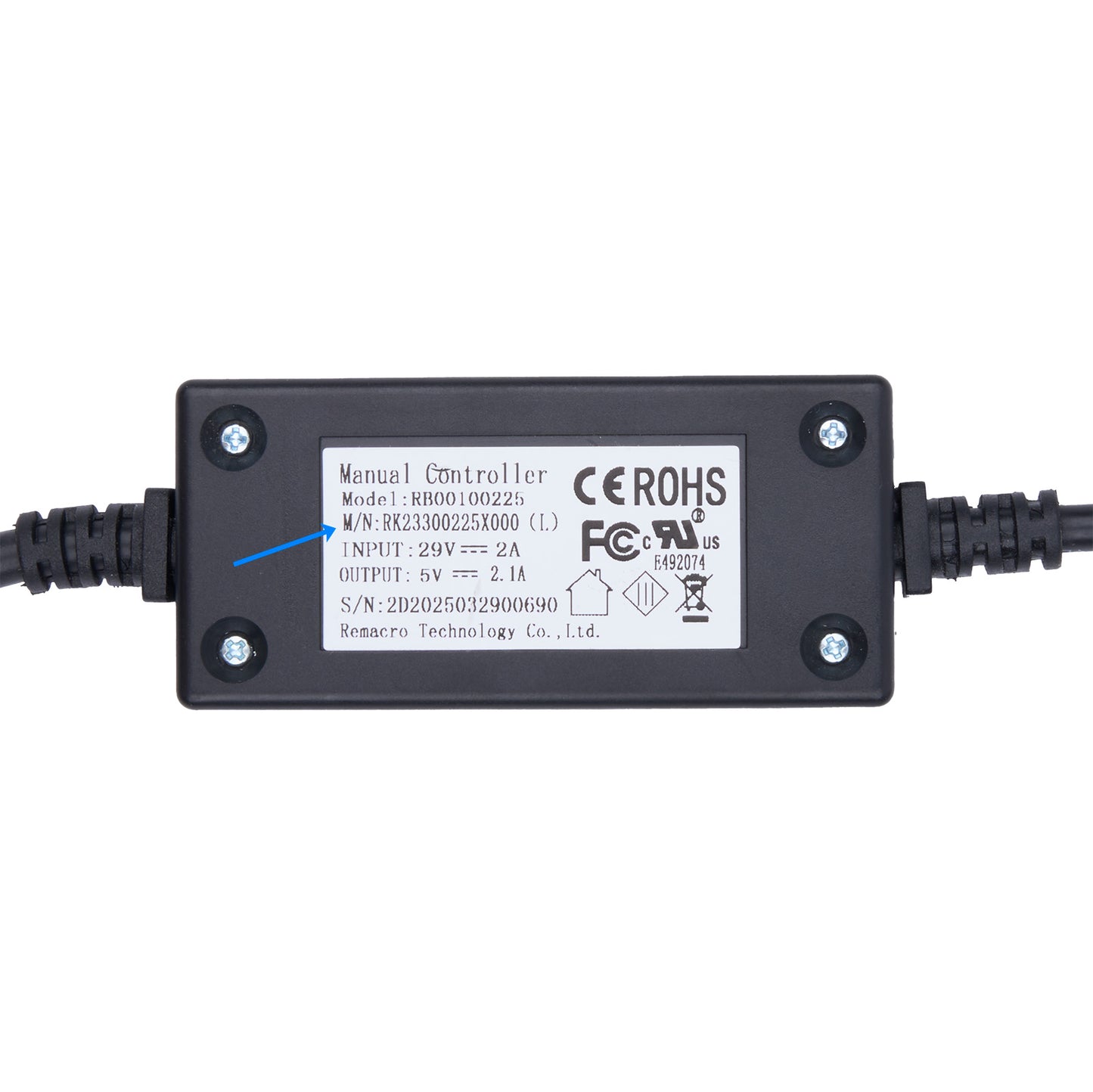 Round 2-Button 5 Pin Switch for Recliner RB00100225 RK23300225X000(L) W/ Type A & Type C Charging Port