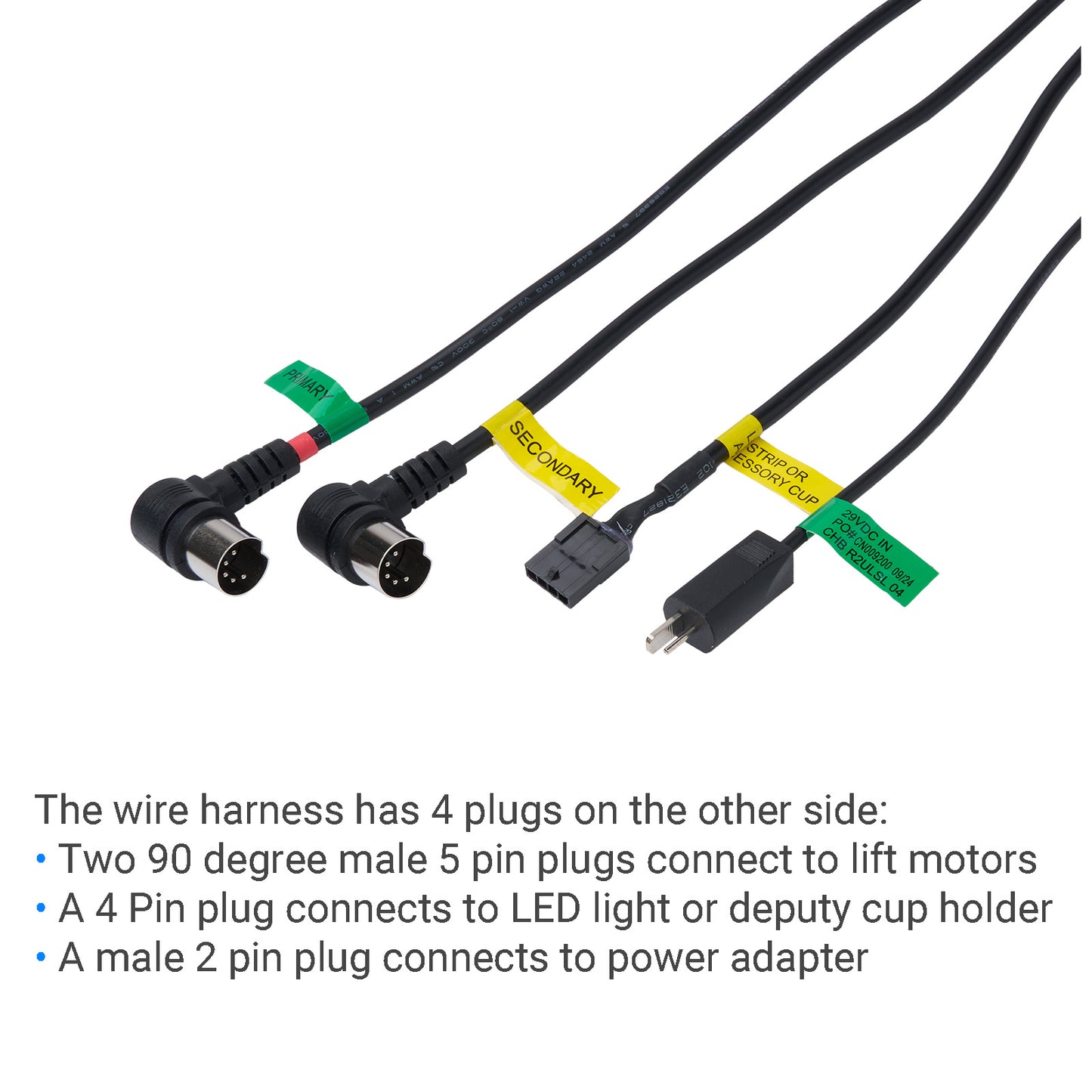 Raffel CHB R2ULSL 04 Cup Holder Controller 7 Button 10 Pin Plug with USB & 4 Plugs Wire Harness