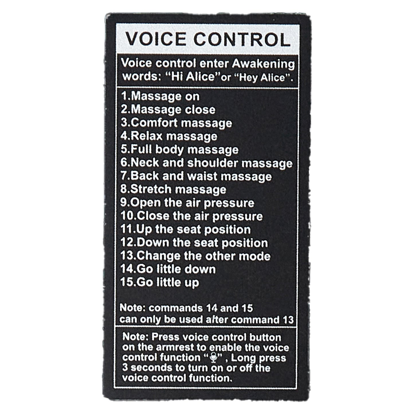 Remote Controller for iRest SL-A306-28 Massage Chair