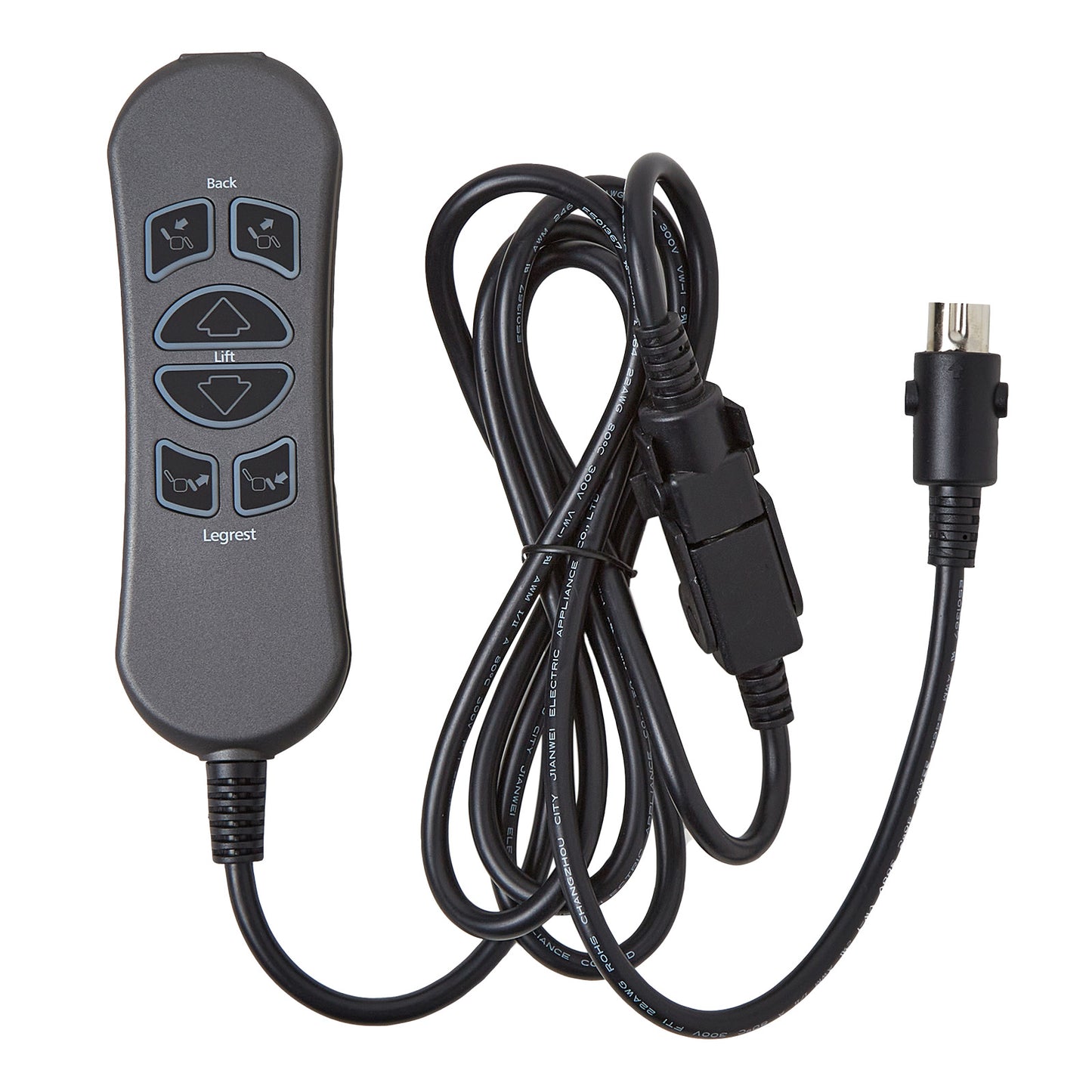 MLSK89-A2 6 Button 5 Pin Remote Controller for Recliner w/USB Charging Port & Backlit