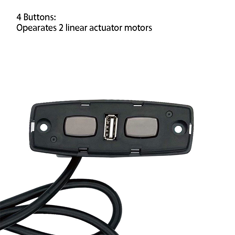 KDH120-007 4 Button Switch for Power Recliner or Lift Chair with USB Port and 5 Pin Plugs