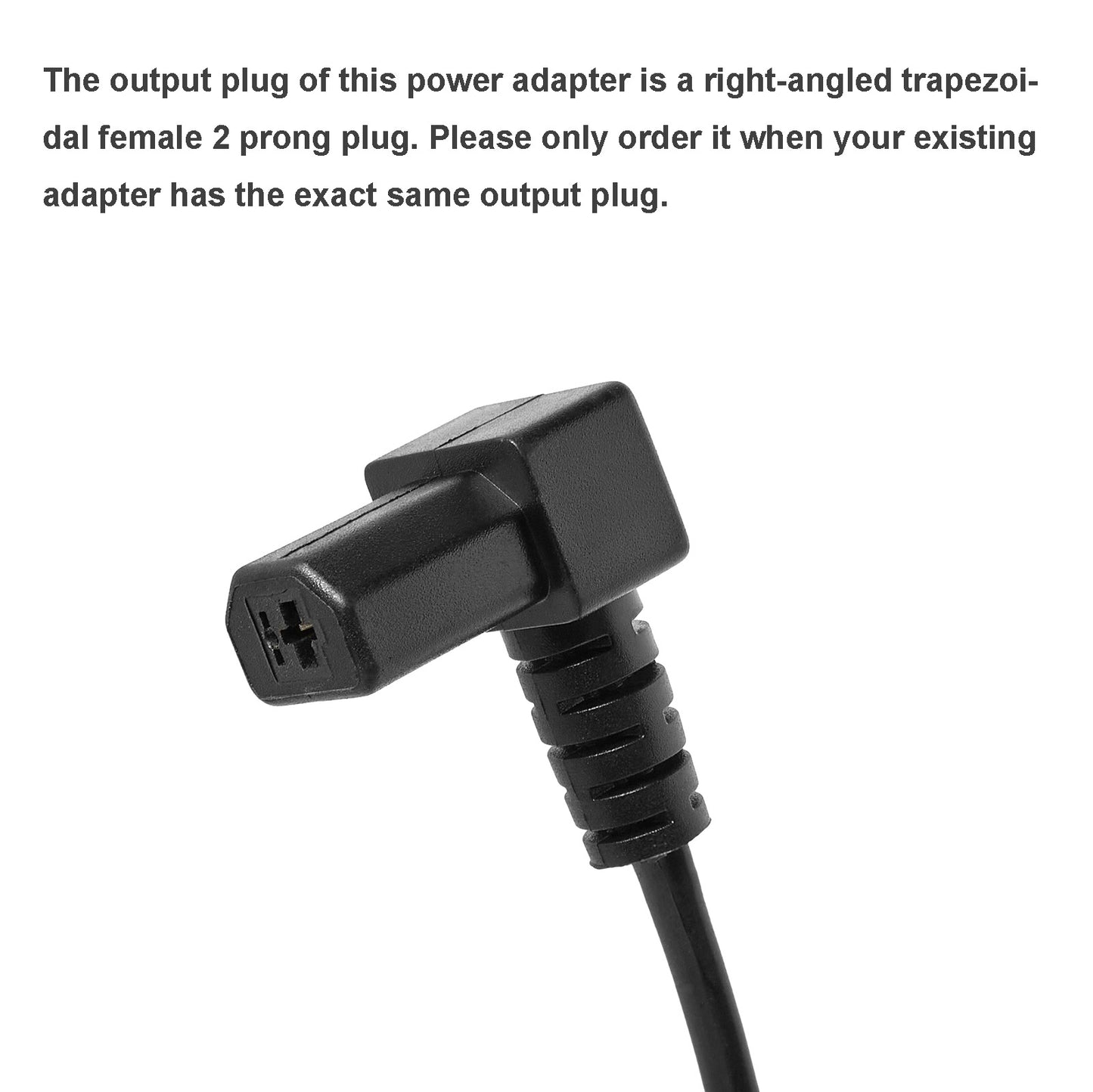 90° Trapezoidal Female Plug Power Adapter with British AC Plug for Recliner Lift Chair 29V 2A