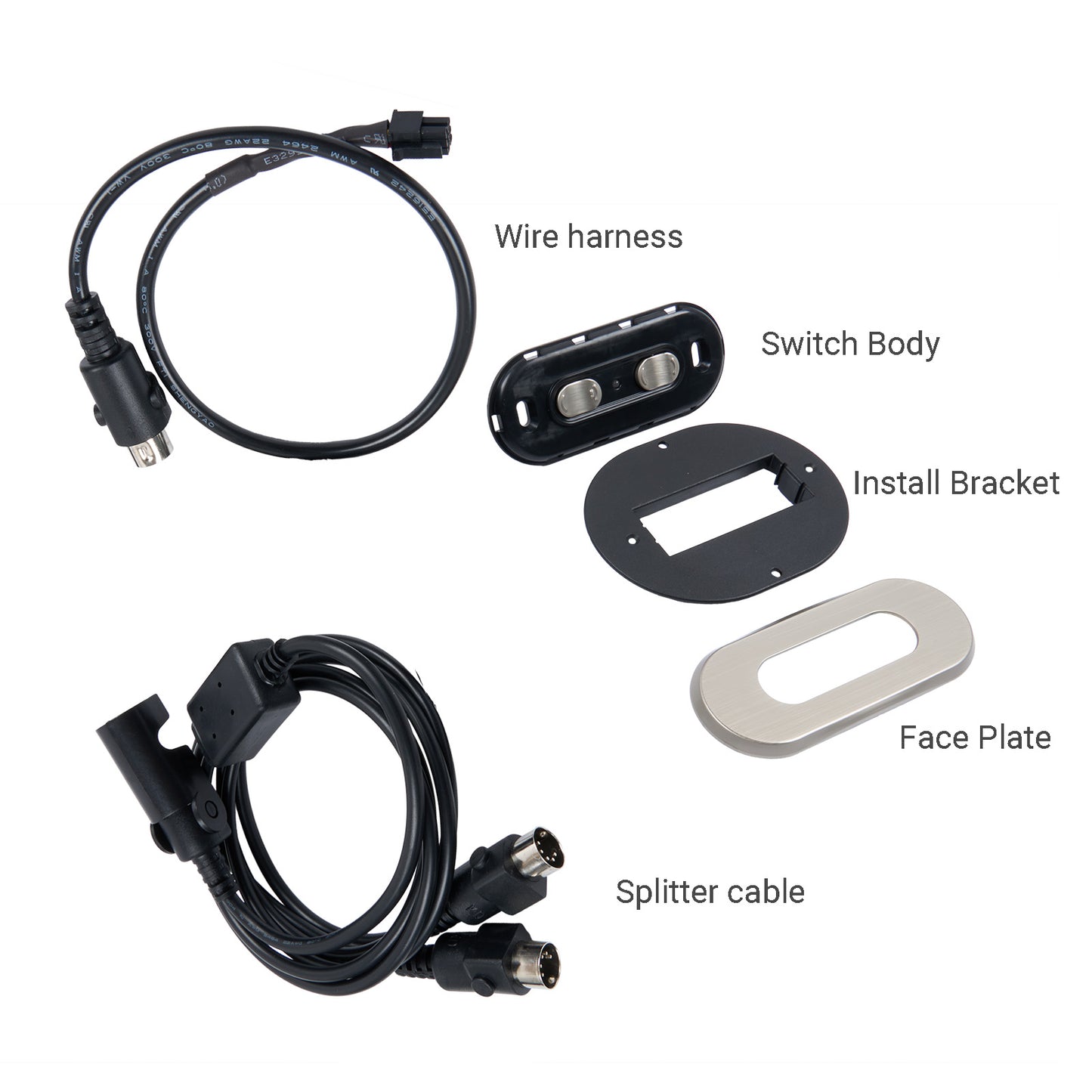 KDH104B-002 4 Button Recliner Switch with Dual 5 Pin Plugs