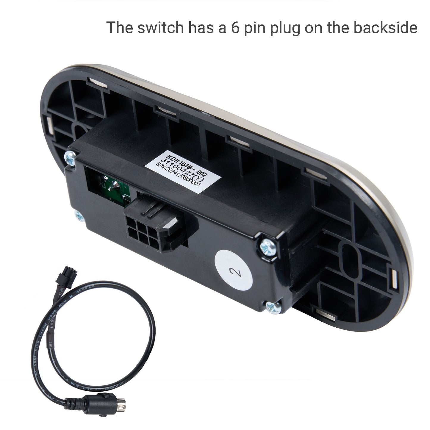 KDH104B-002 4 Button Recliner Switch with Dual 5 Pin Plugs