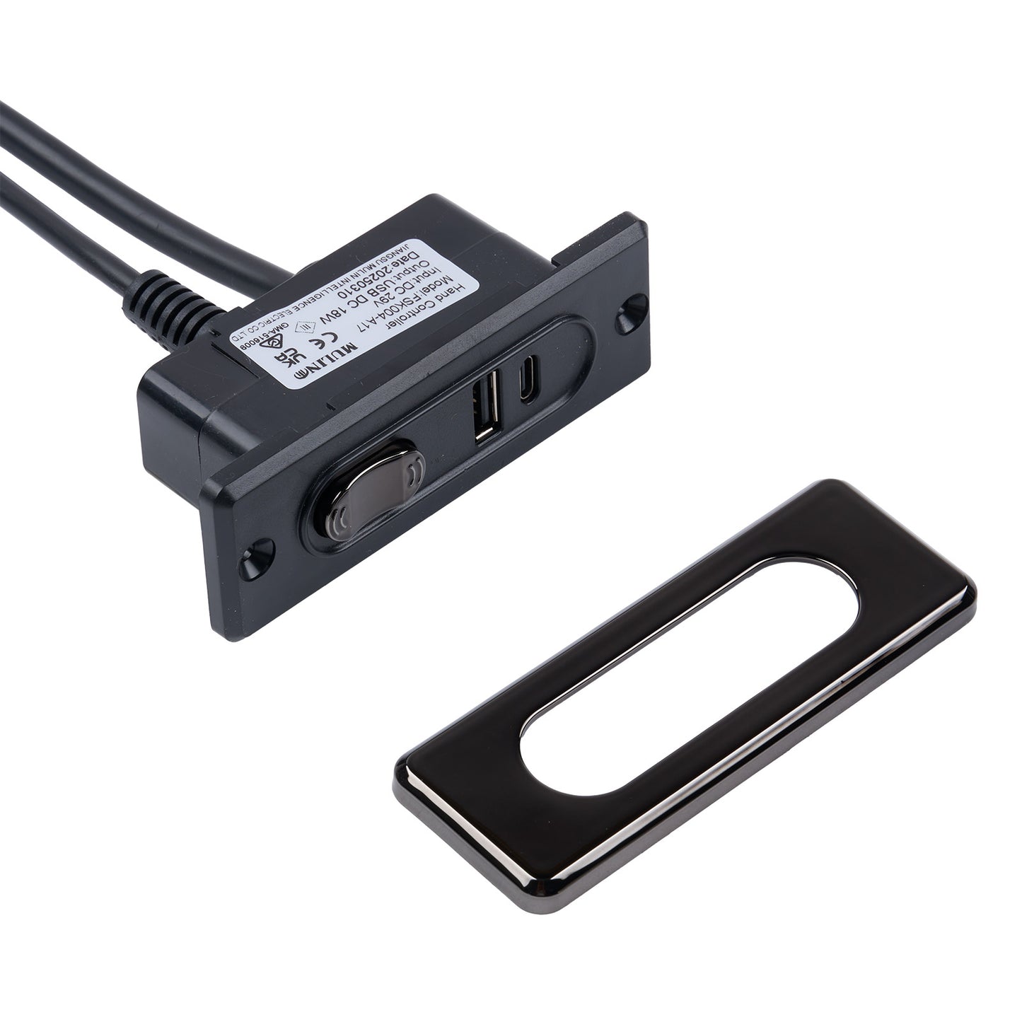 Mulin FSK004-A17 2-Button 5-Pin Switch for Power Recliner with Type A & Type C Ports