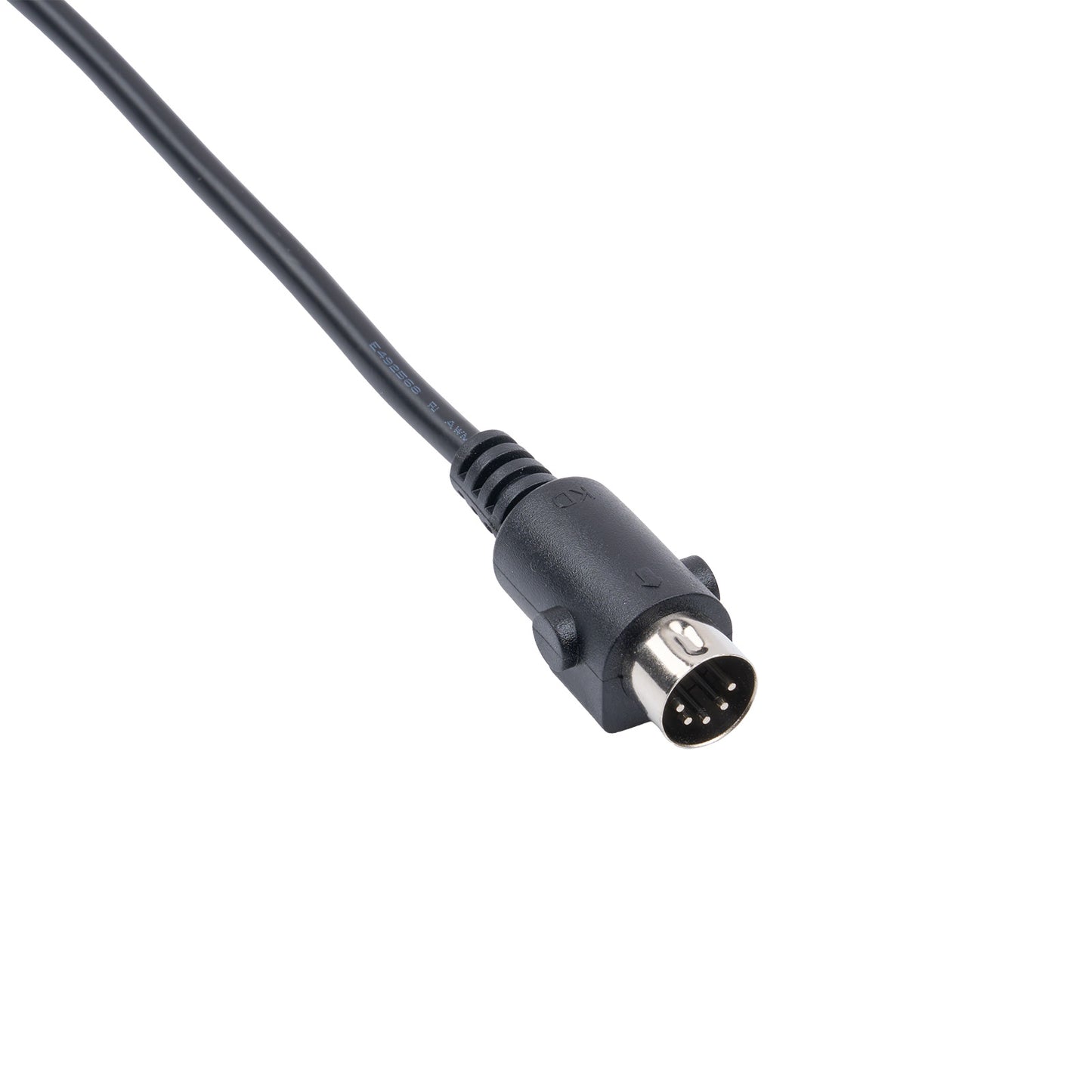 Black cable with a 7-pin connector on a white background