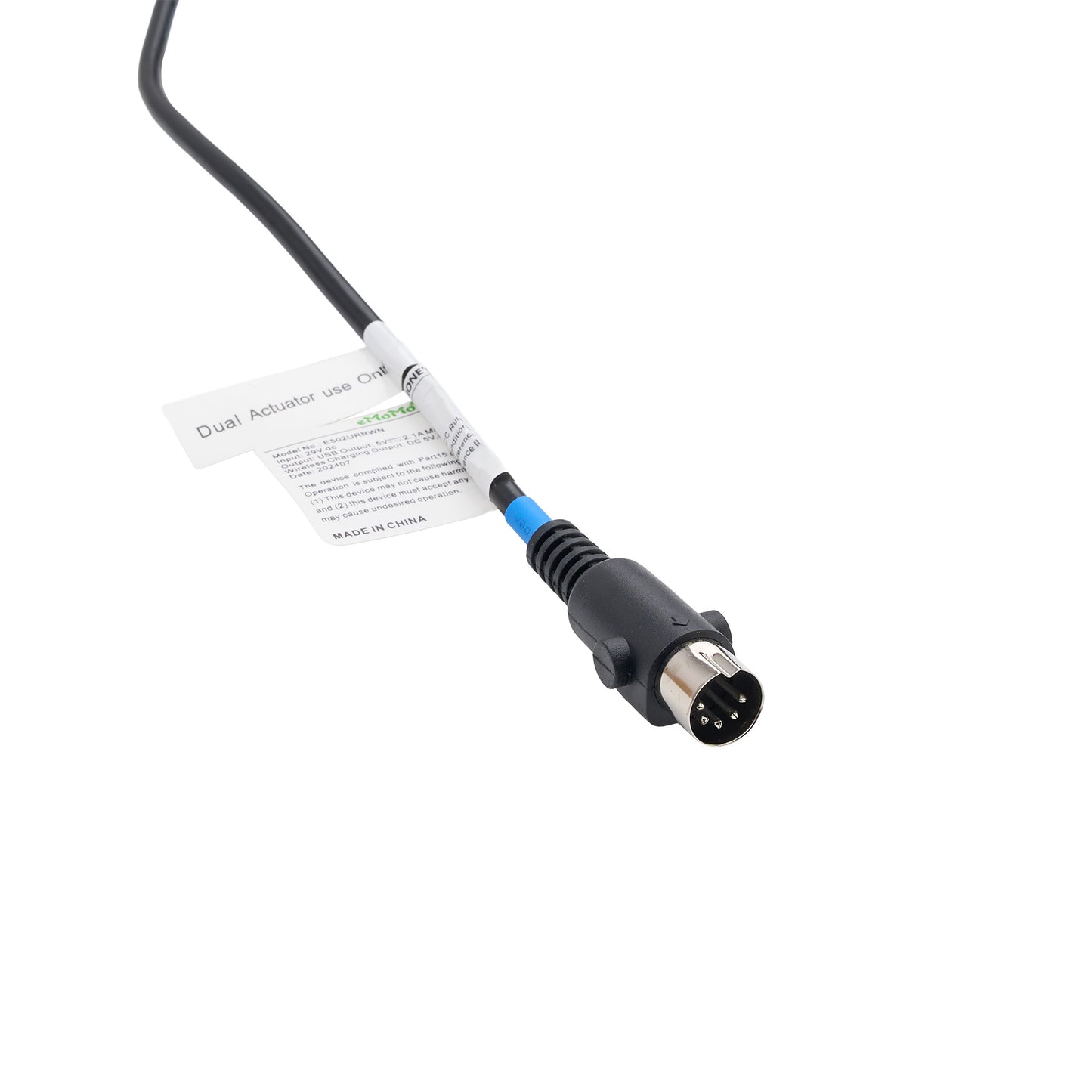Cable with a plug on a white background
