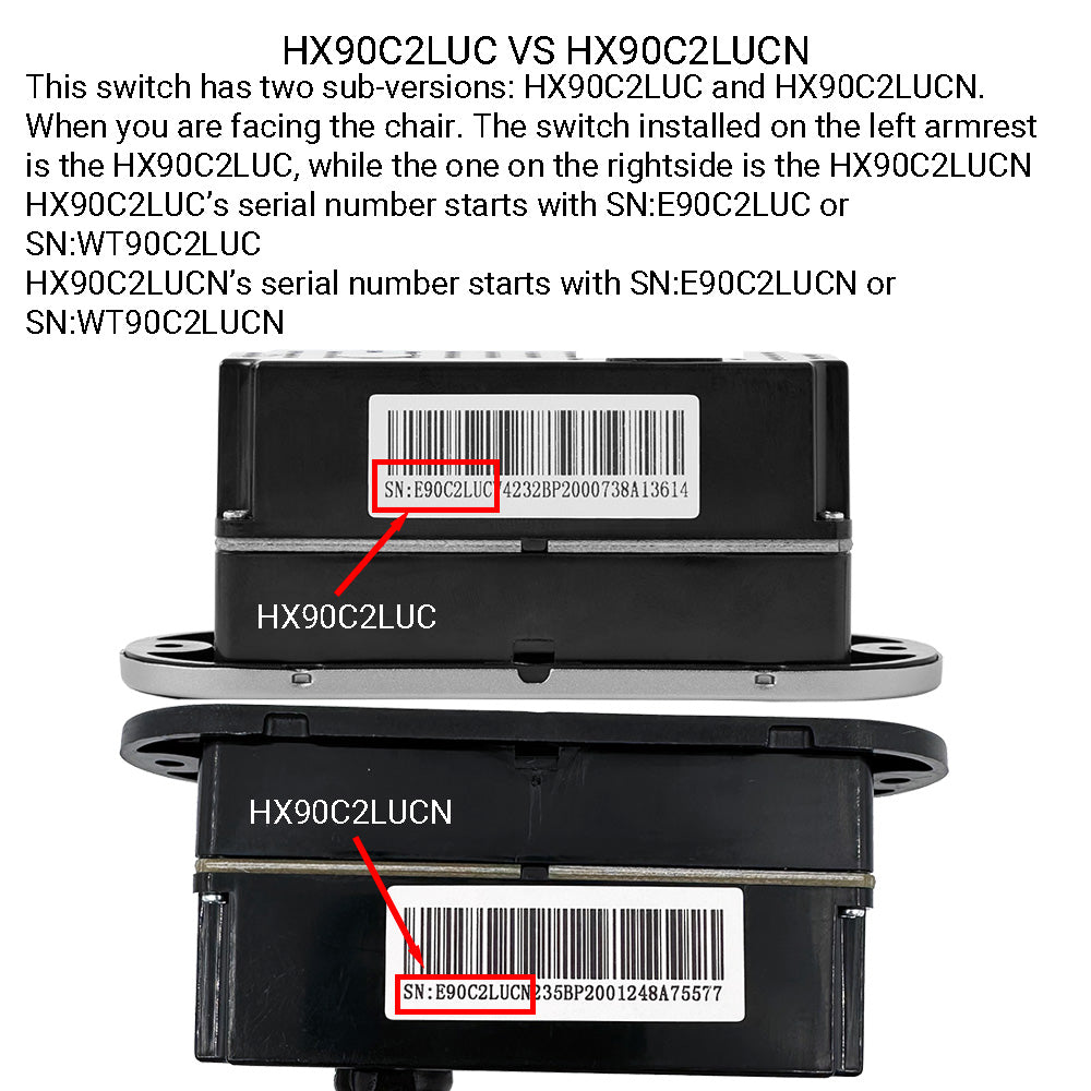 eMoMo HX90C2LUC/HX90C2LUCN Switch 3 Button 2 Plug With USB Port for Lift Chair and Power Recliner