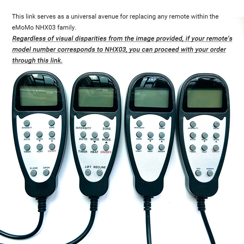 eMoMo NHX03 Massage Remote Controller for Power Recliner or Lift Chair