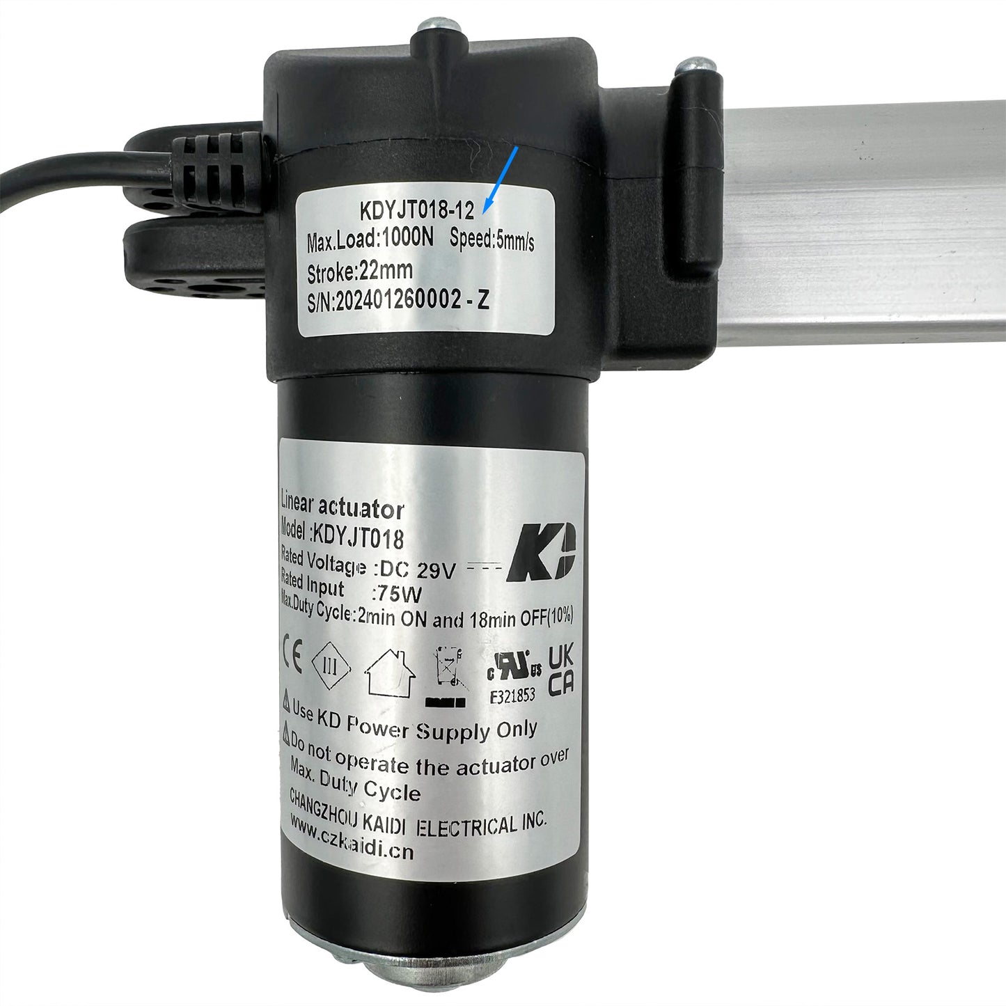KAIDI KDYJT018-12 Linear Actuator for Recliner/Lift Chair