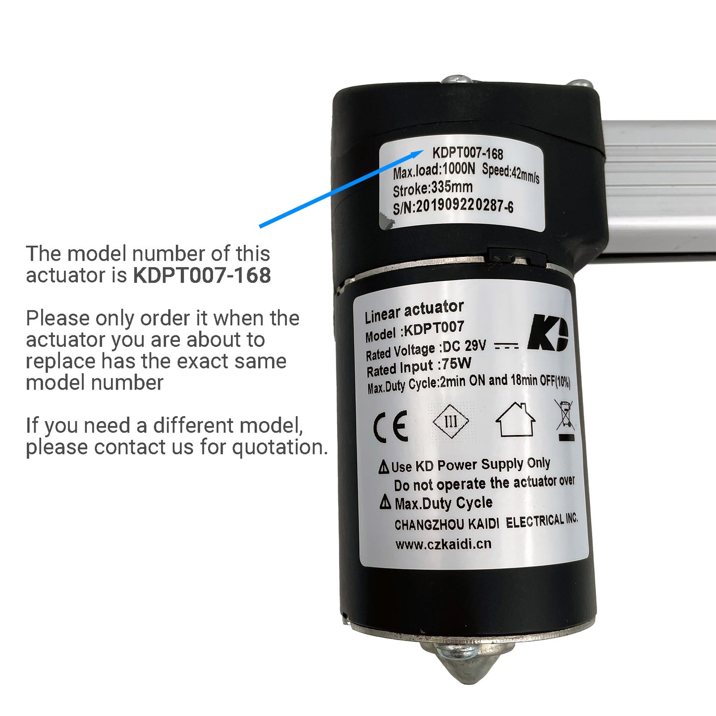 Kaidi KDPT007-168 Linear Actuator