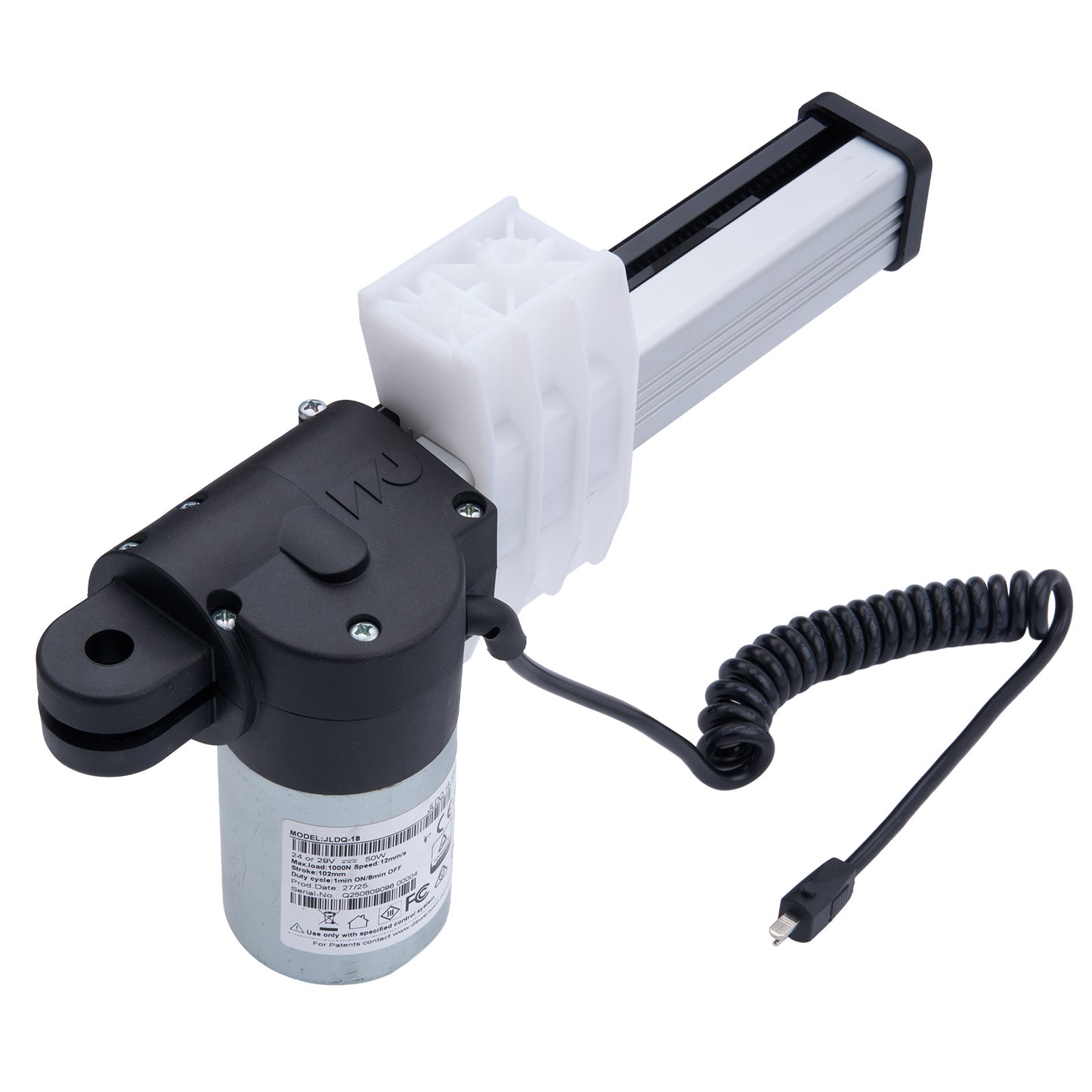 Mechanical pump with coiled cable on a white background