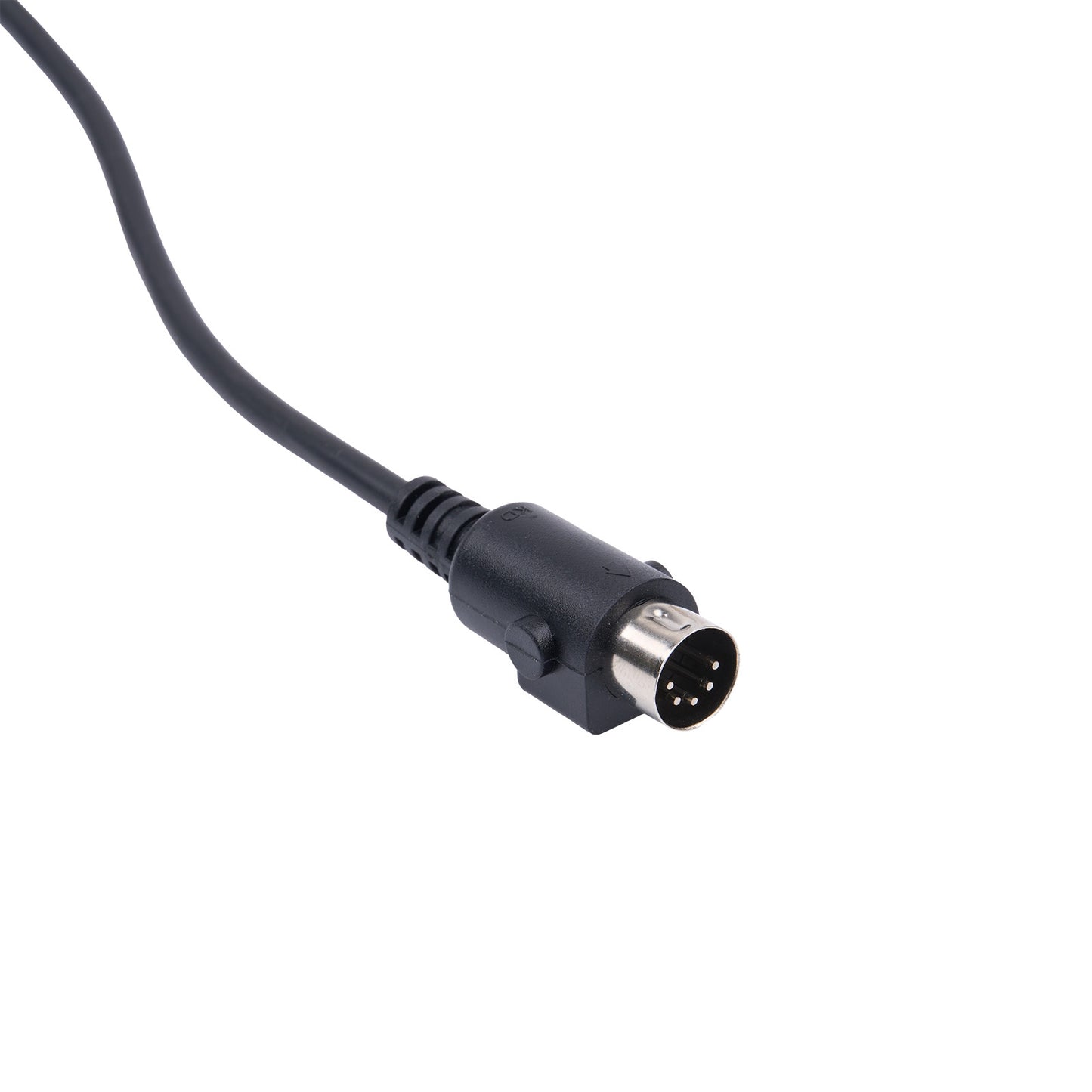 Black cable with a 7-pin connector on a white background