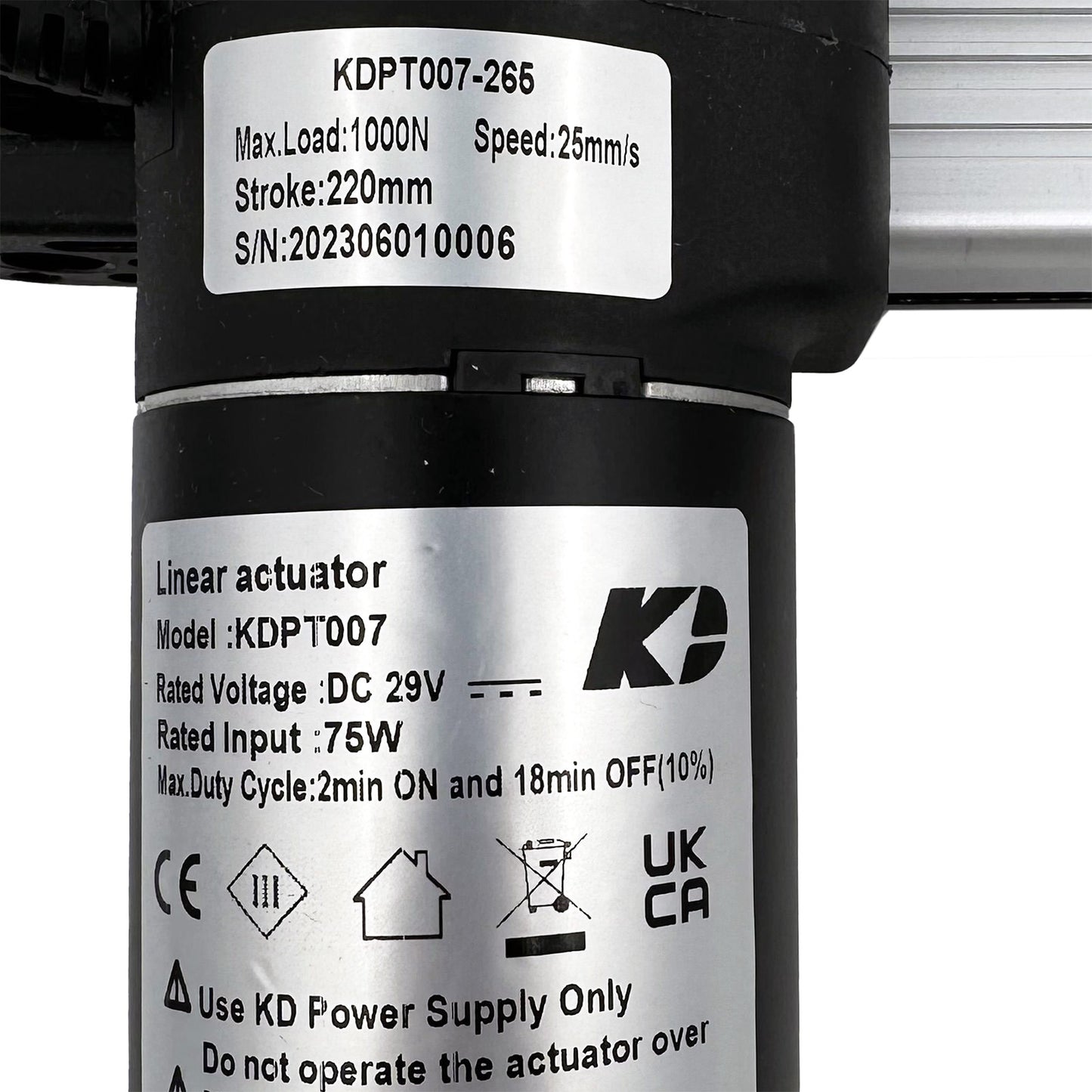 KAIDI KDPT007-265 Linear Actuator for Recliner/Lift Chair