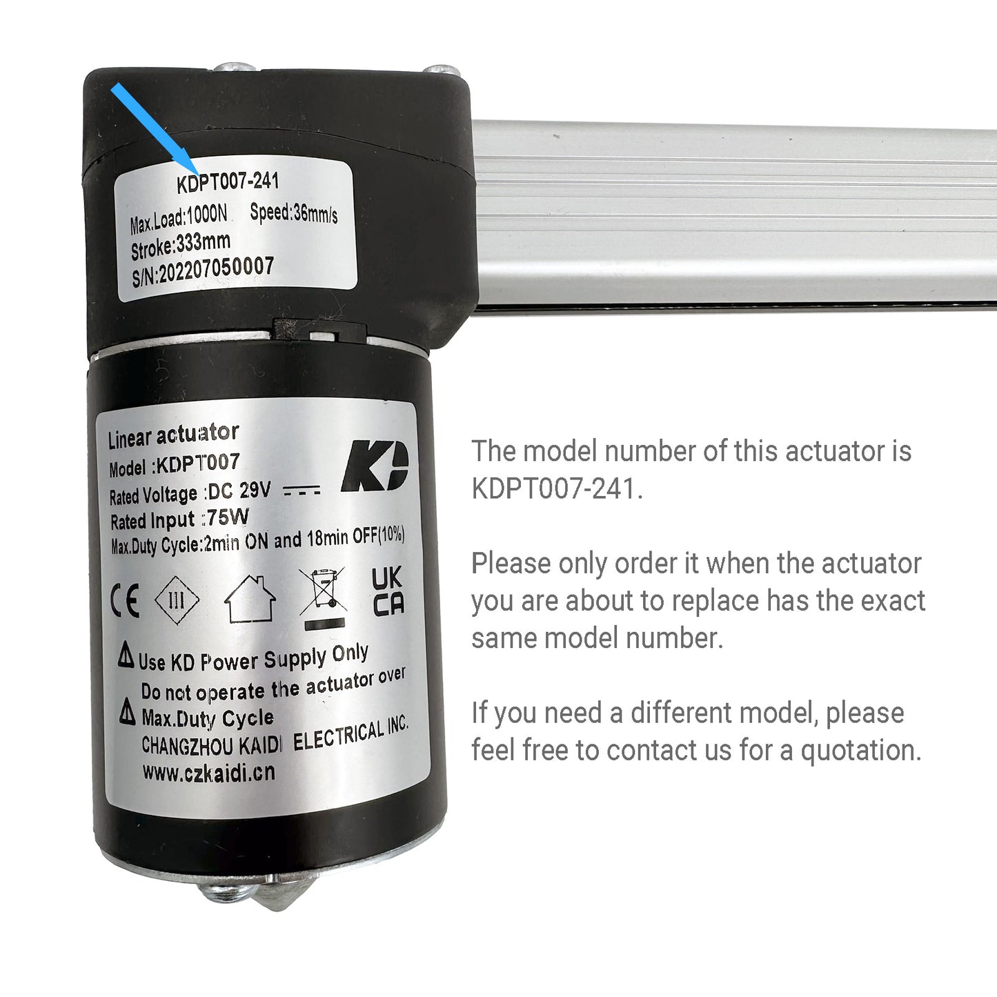 Kaidi KDPT007-241 Linear Actuator