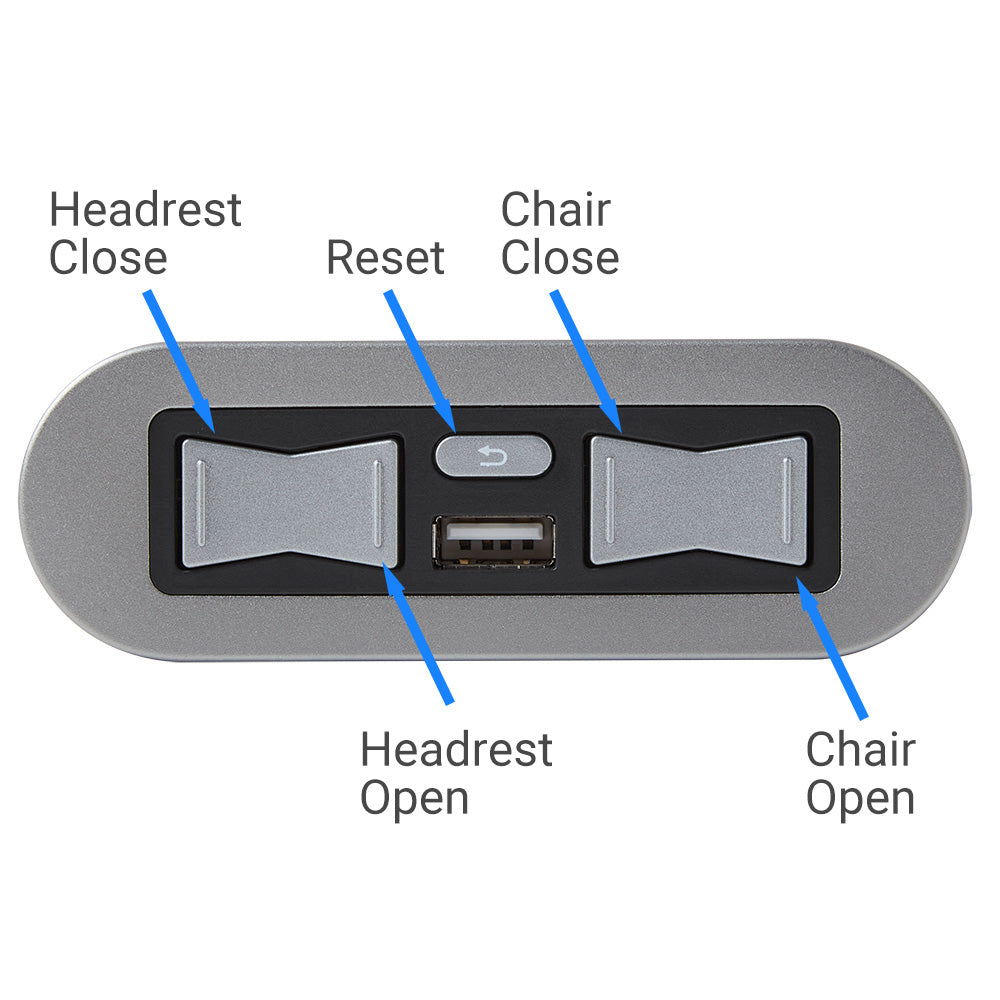 eMoMo HX90HUA 5 Button Control Switch for Recliner 5 Pin + 2 Pin with USB