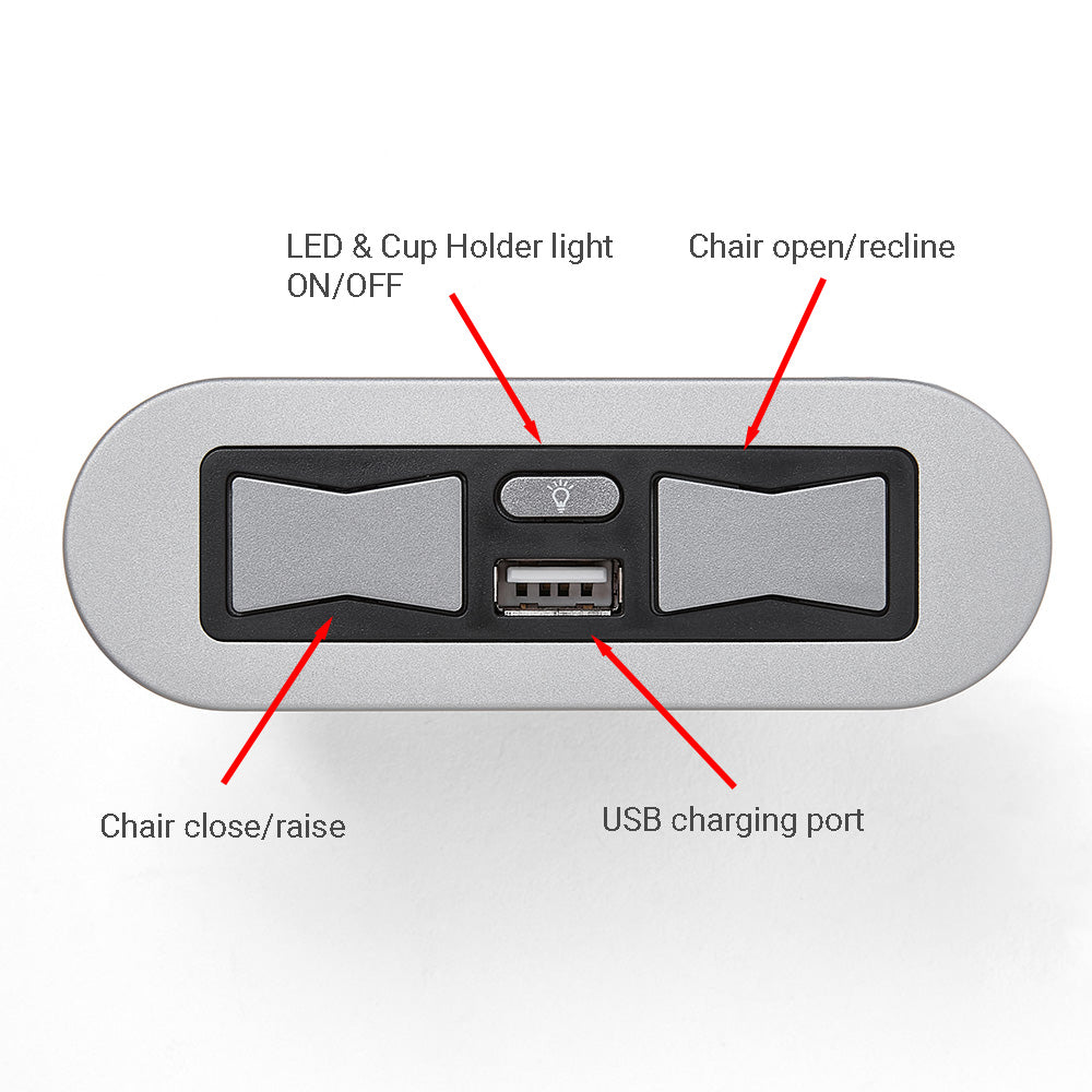 eMoMo HX90C2LUC/HX90C2LUCN Switch 3 Button 2 Plug With USB Port for Lift Chair and Power Recliner