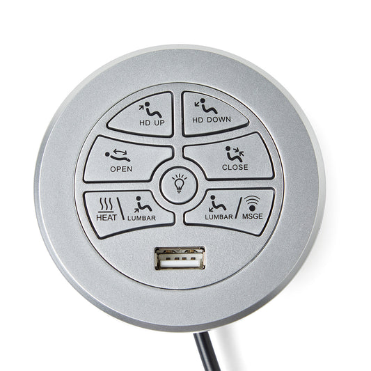 eMoMo K3024HL(S)-1 Silver Power Switch 7 Buttons with USB