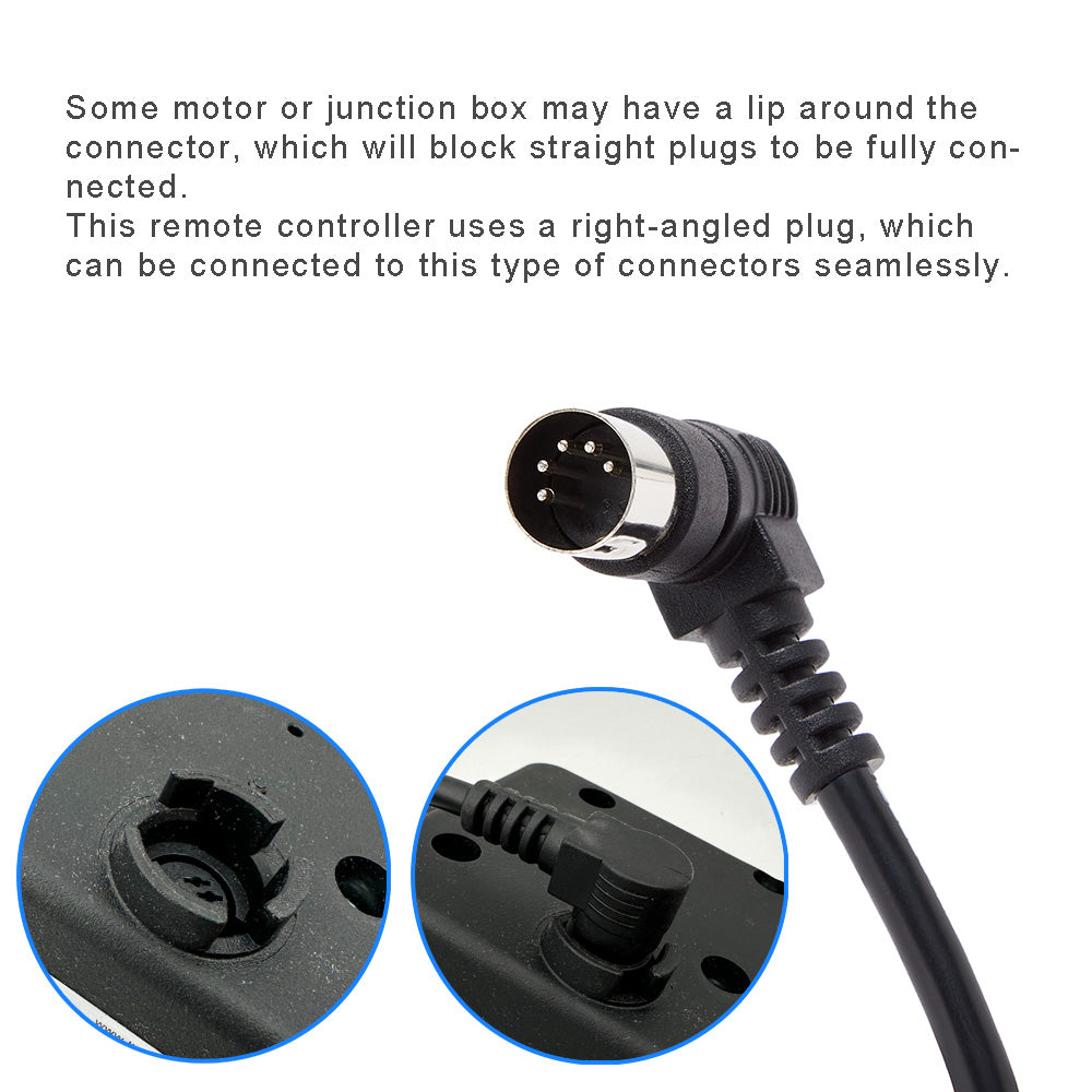 4 Button Remote Controller with 90° 5 Pin Plugs for Power Recliner or Lift Chairs
