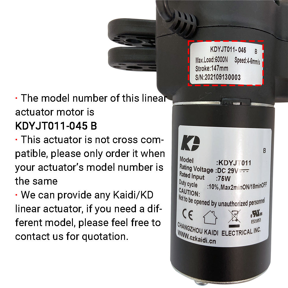 Kaidi KDYJT011-045 B Linear Actuator Motor Assembly