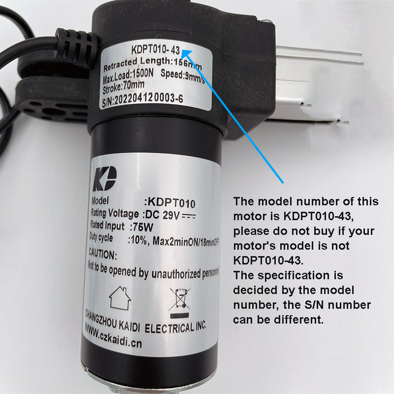 KDPT010-43 Kaidi Linear Actuator for Power Recliner Lift Chair