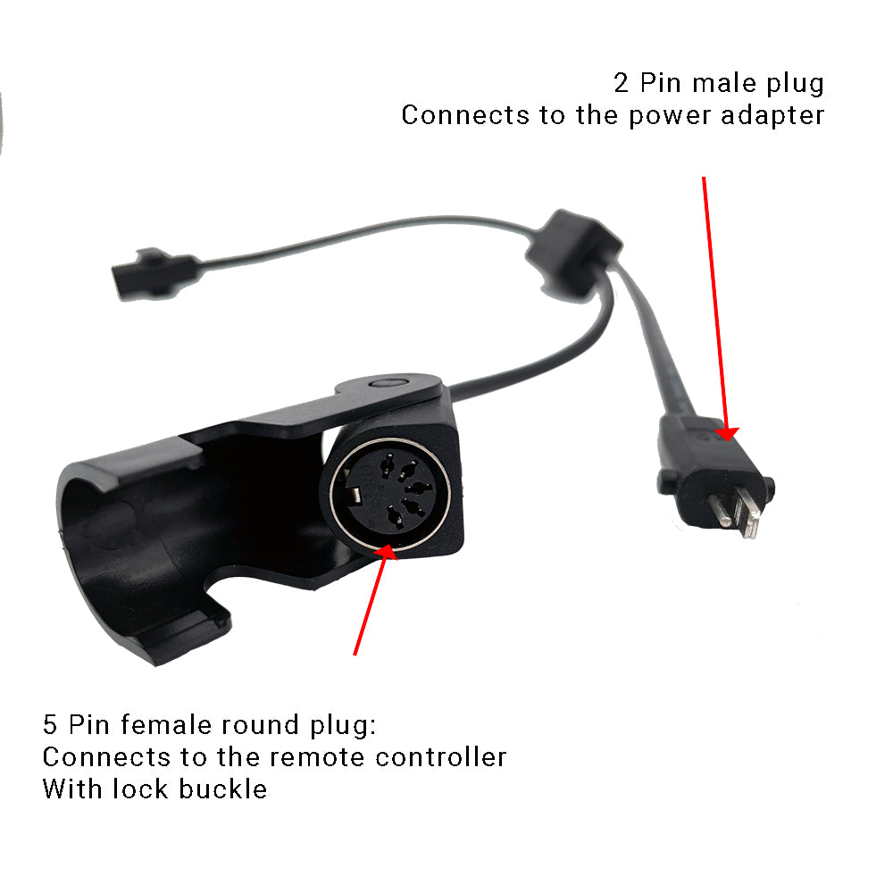 2 Pin to 2+5 Pin Power Conversion Cable for Recliner/Lift Chair Linear Actuator Motor