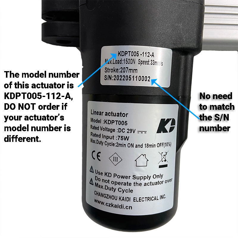 KDPT005-112-A Kaidi Linear Actuator for Power Recliner Lift Chair
