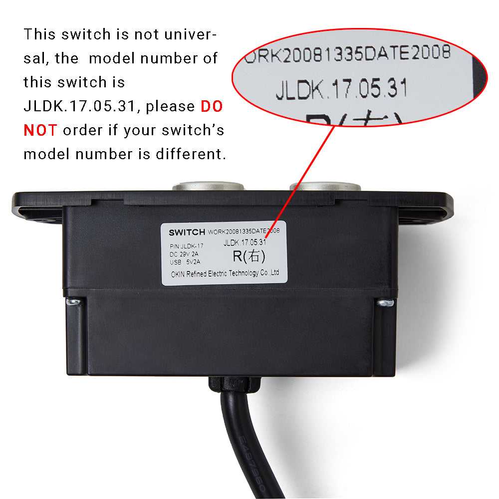 OKIN JLDK.17.05.31 4 Button Recliner Switch with USB
