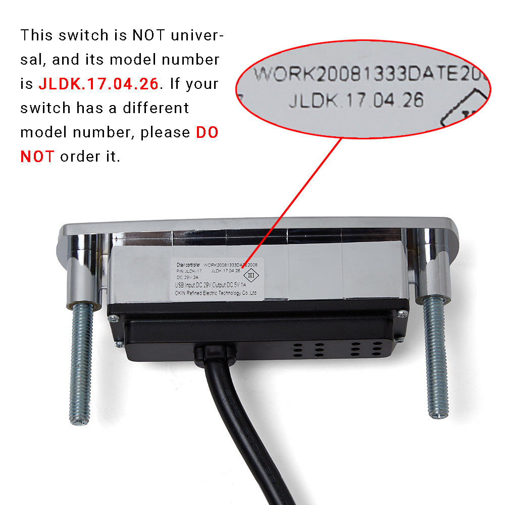 OKIN JLDK.17.04.26 Recliner Switch 2 Button with USB