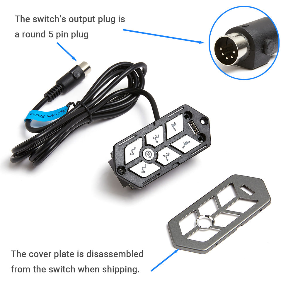 eMoMo TRGI/TRGIN Recliner Switch 7 Buttons with USB