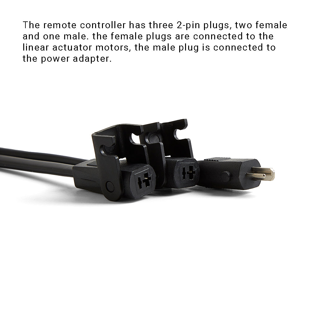 Replacement Remote Controller for Recliners with Two 2-Pin Motors (6-Button, 3 x 2-Pin Plugs)