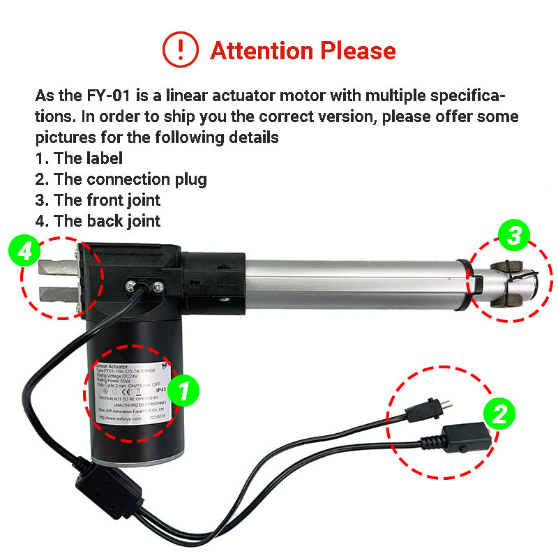 FY01 Linear Actuator Motor By Wuxi JDR WX Feiya for Recliner Lift Chairs