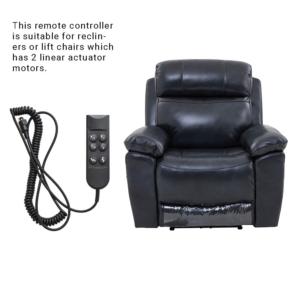 6 Button 5 Pin Remote Handset Controller for Recliners/Lift Chairs with 2 Motors