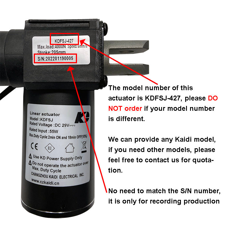 Kaidi KDFSJ-427 Linear Actuator Motor Assembly